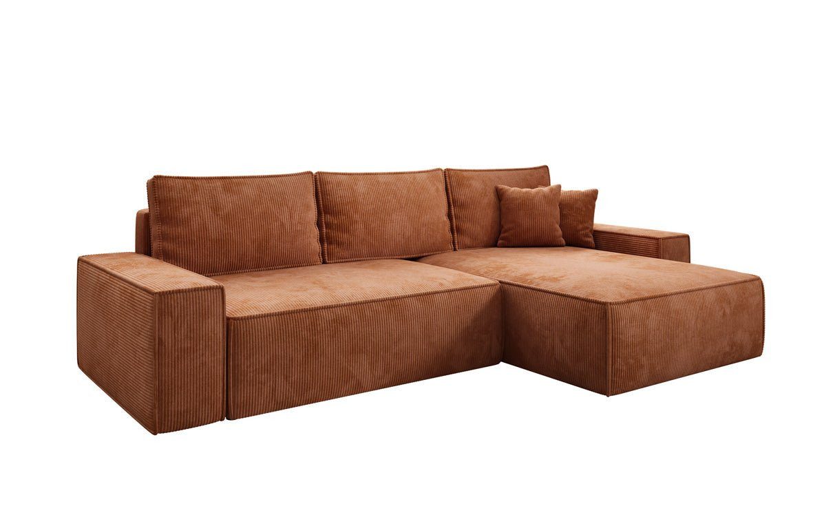 Luxusbetten24 Schlafsofa Designer Sofa Lunaro in Cord, mit Stauraum und Schlaffunktion