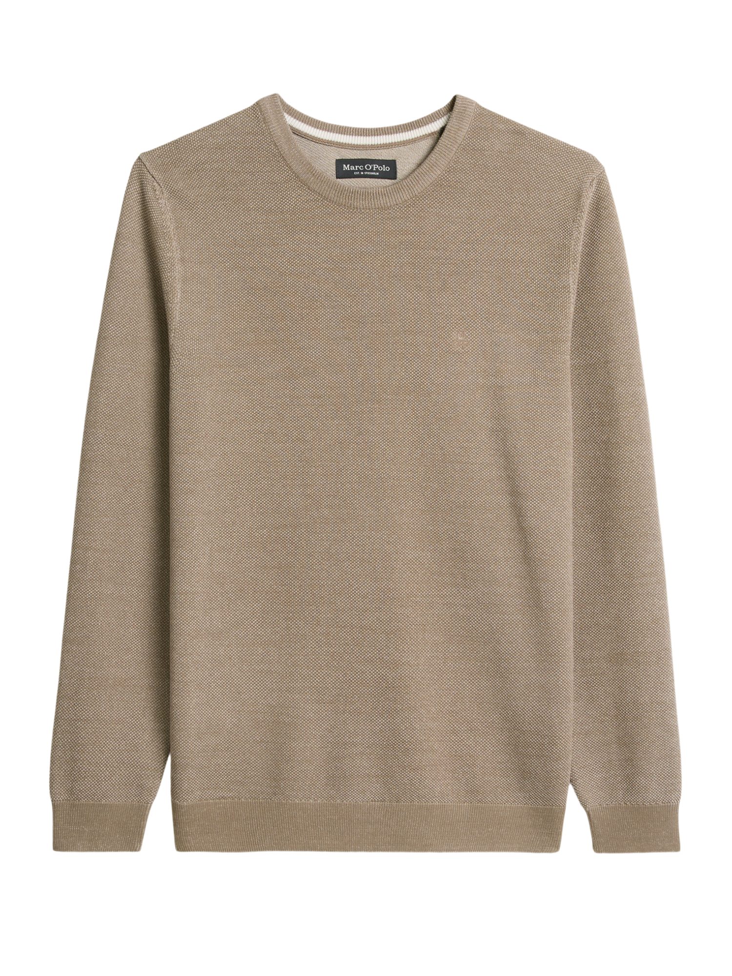 Marc O'Polo Strickpullover natur,Casual,Baumwolle,Meliert,Rundhals,Lang,Regular Fit