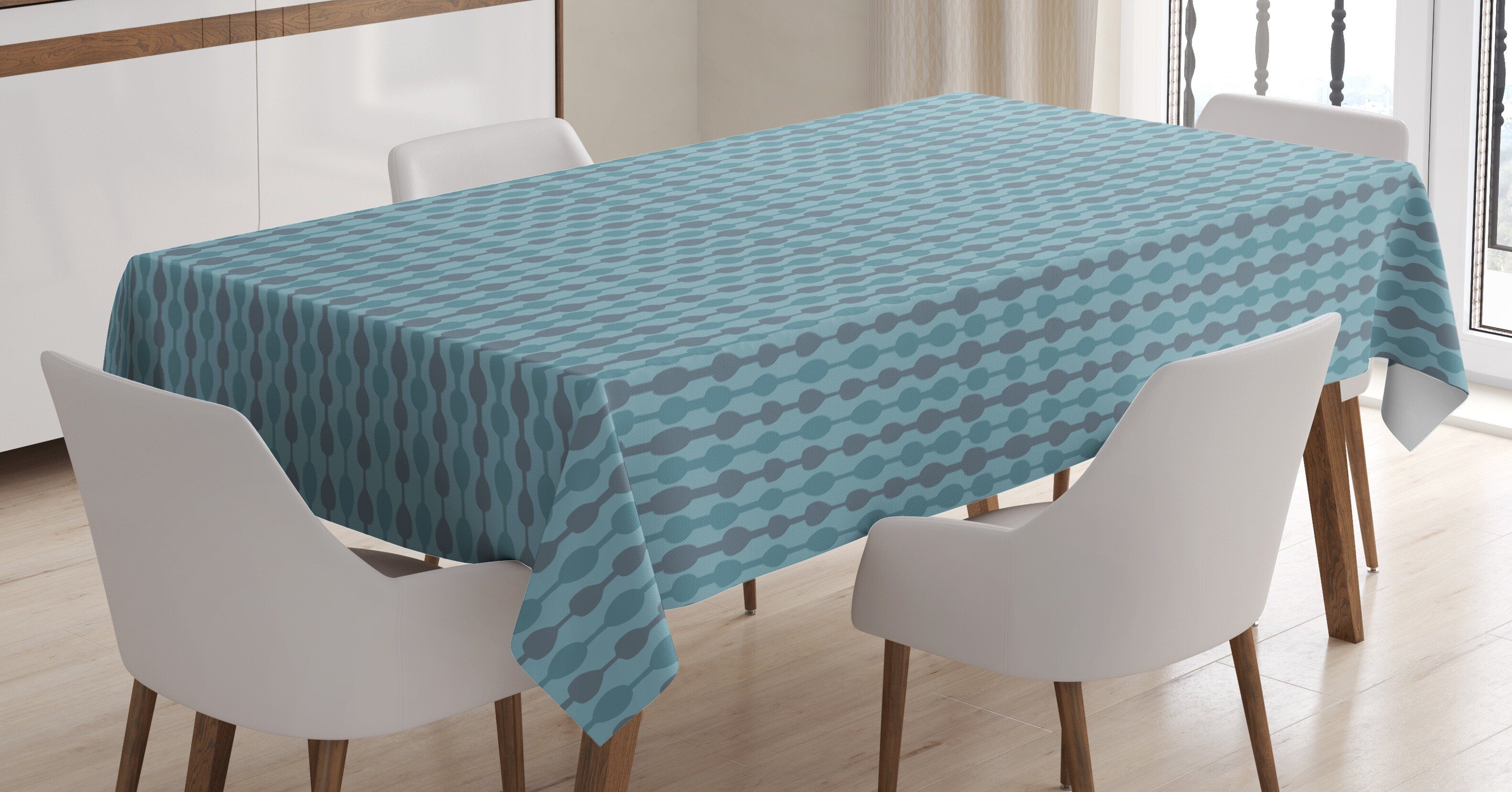 Abstrakt Bereich Farben, Für Klare Außen Tischdecke den geeignet Abakuhaus Doodle Motiv Waschbar Grau Blau Farbfest