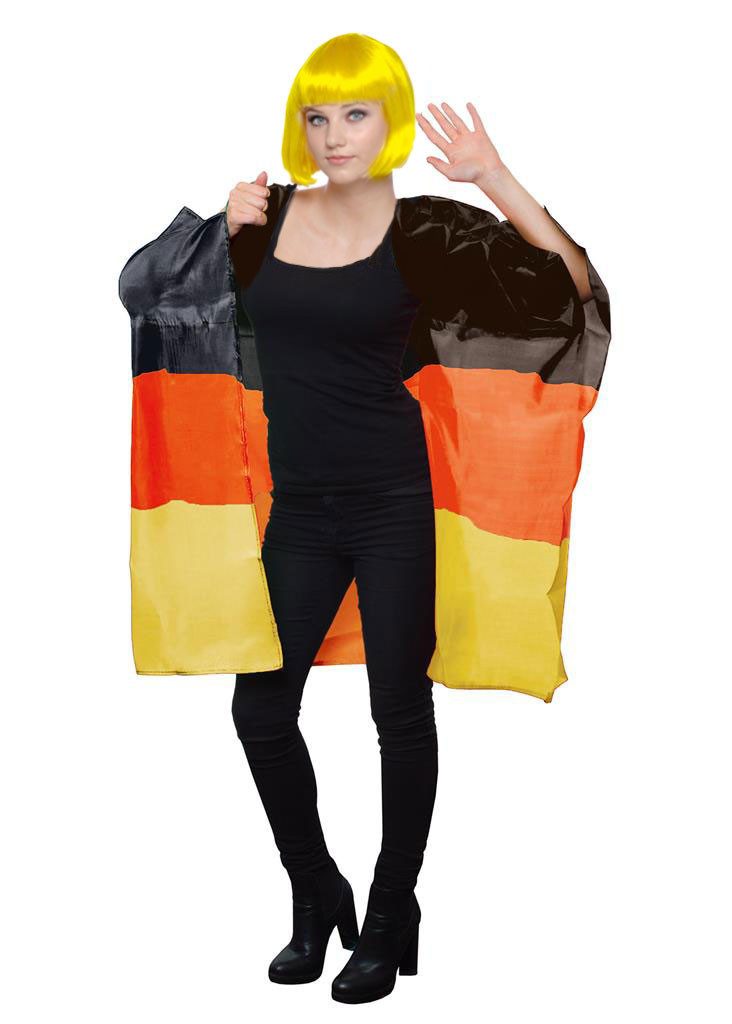 Karneval-Klamotten Umhang Flagge als Poncho Cape Umhang Herren EM WM, Deutschland Fußball EM 2024 Fan Artikel Set Europameisterschaft