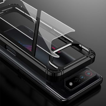 Wigento Handyhülle Für Asus ROG Phone 8 Pro Schock TPU / PC Hülle magnetischer Halter