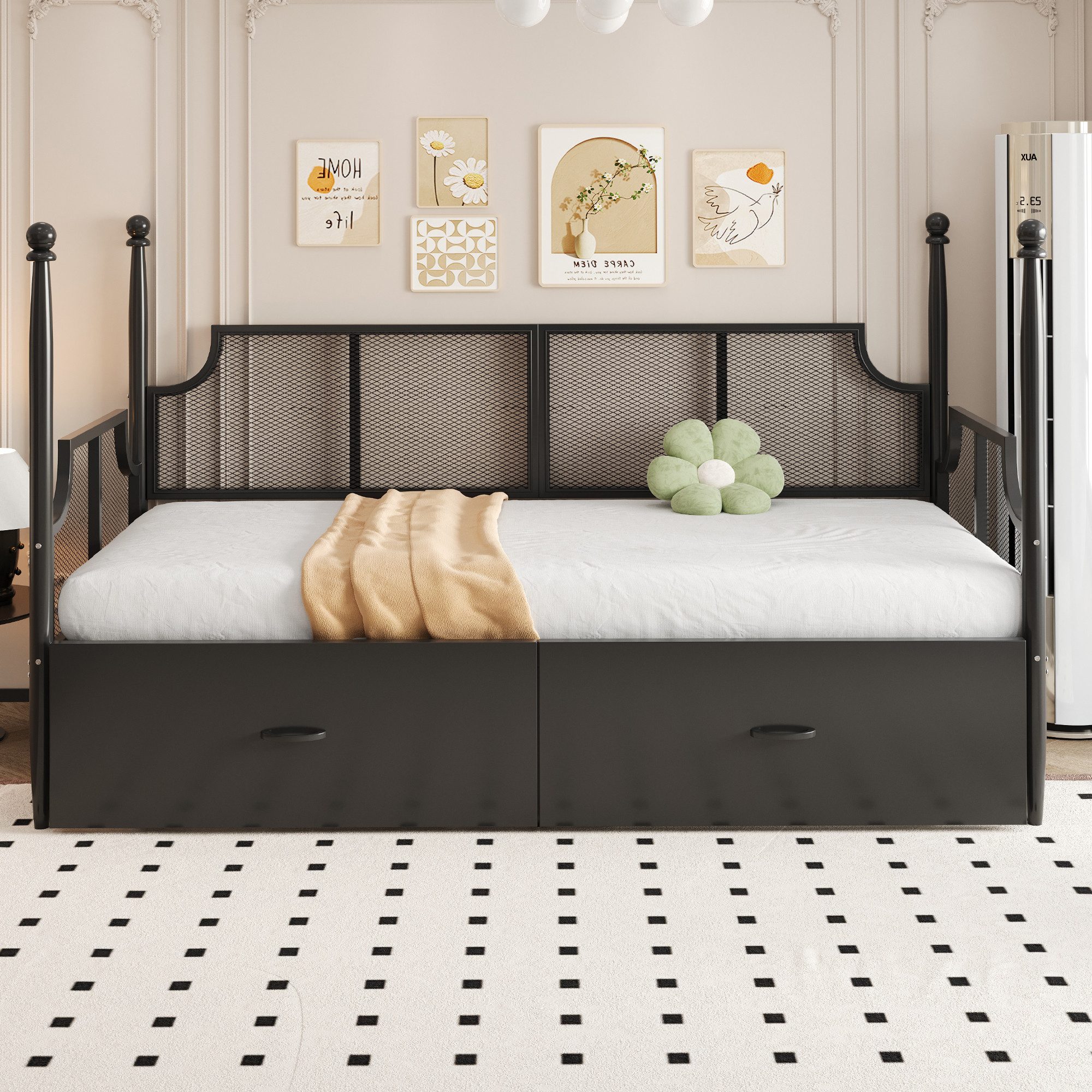 Flieks Metallbett, Daybett Einzelbett Jugendbett 90x200cm günstig online kaufen