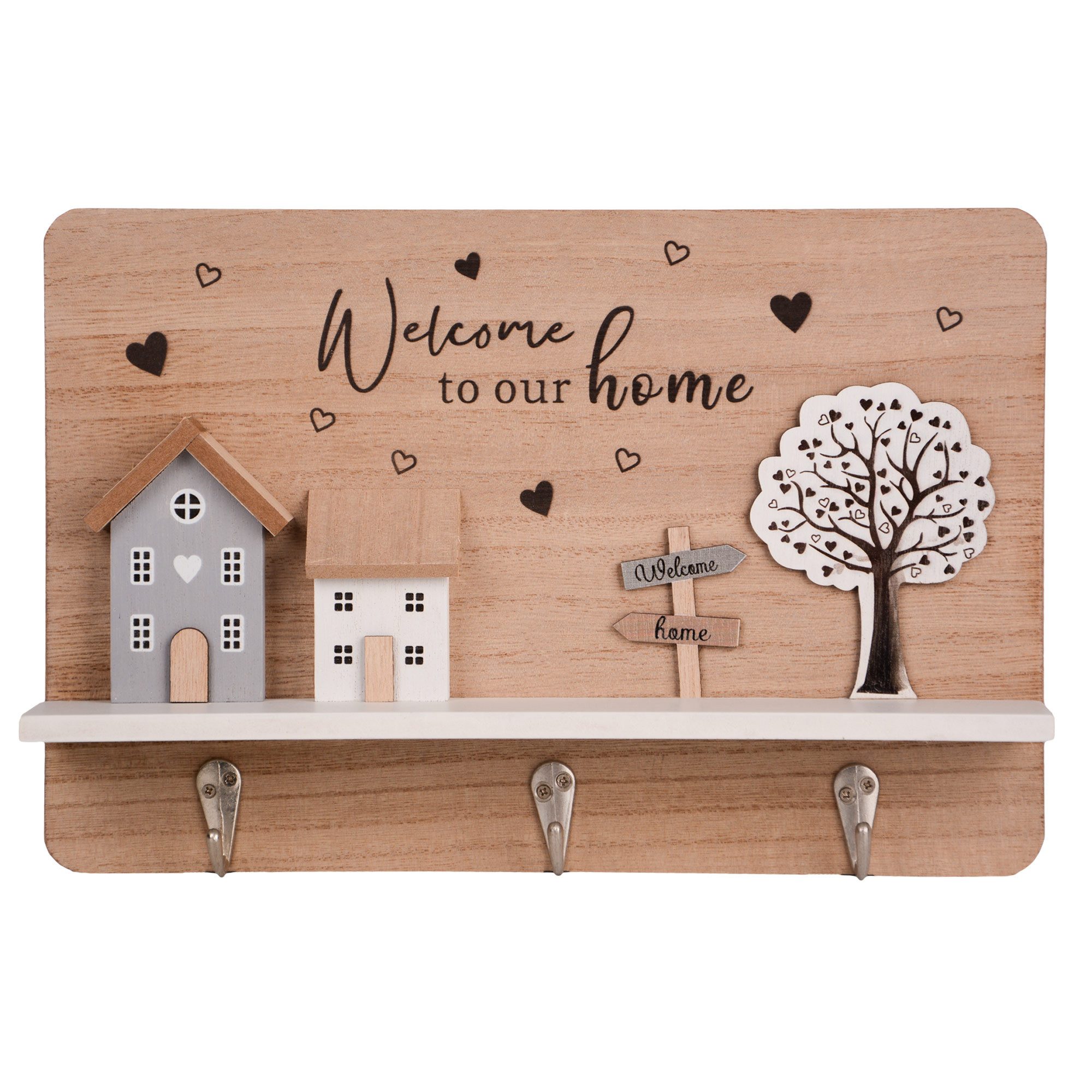 UNUS HOME Wanddekoobjekt Schlüsselhalter Schlüsselbrett (natur), Liebevolle günstig online kaufen