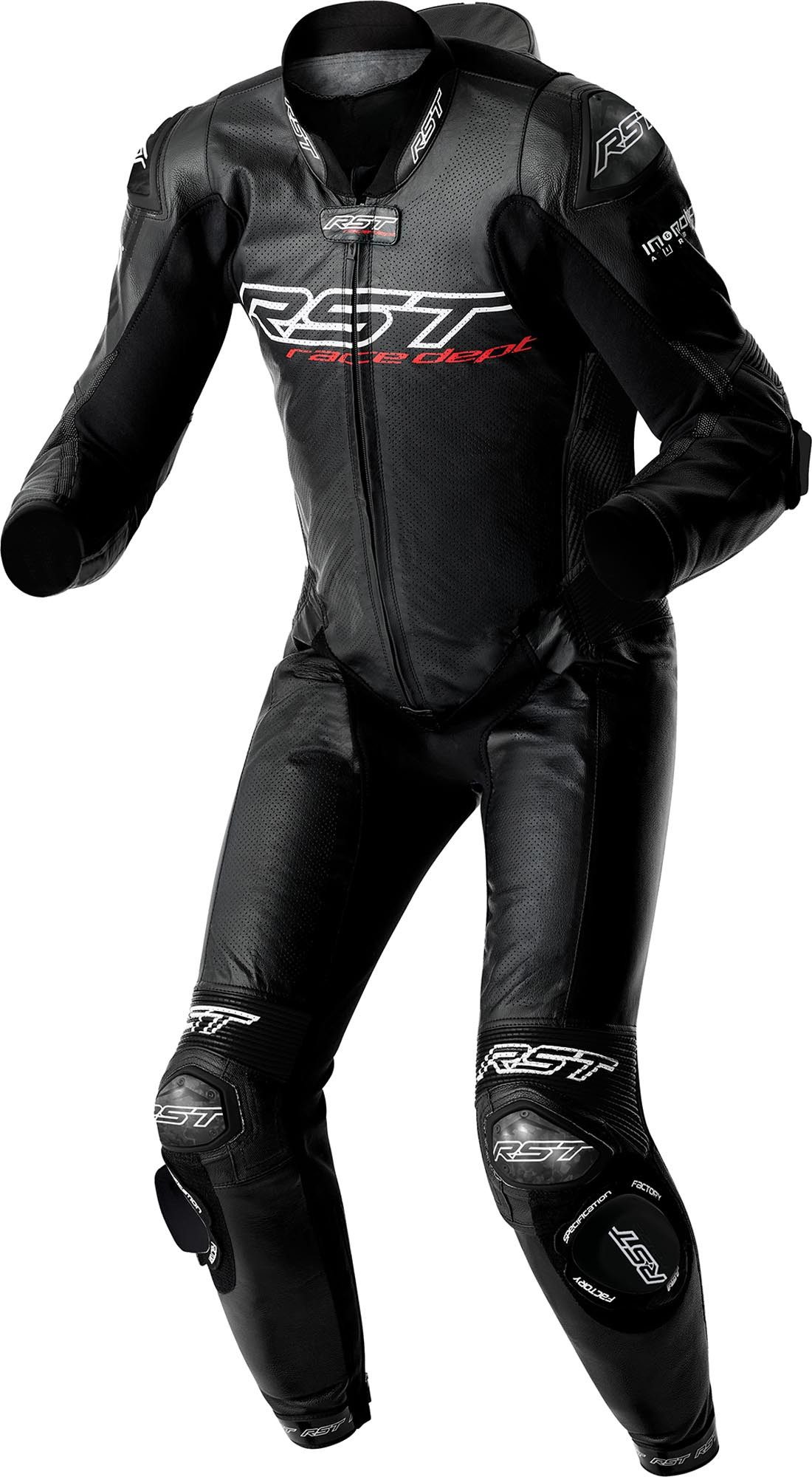 RST Motorradkombi Race Dept V4.2 D3O Airbag perforierte 1-Teiler Motorrad Lederkombi Airbag integriert,Rückenprotektor enthalten,Ellenbogenprotektoren