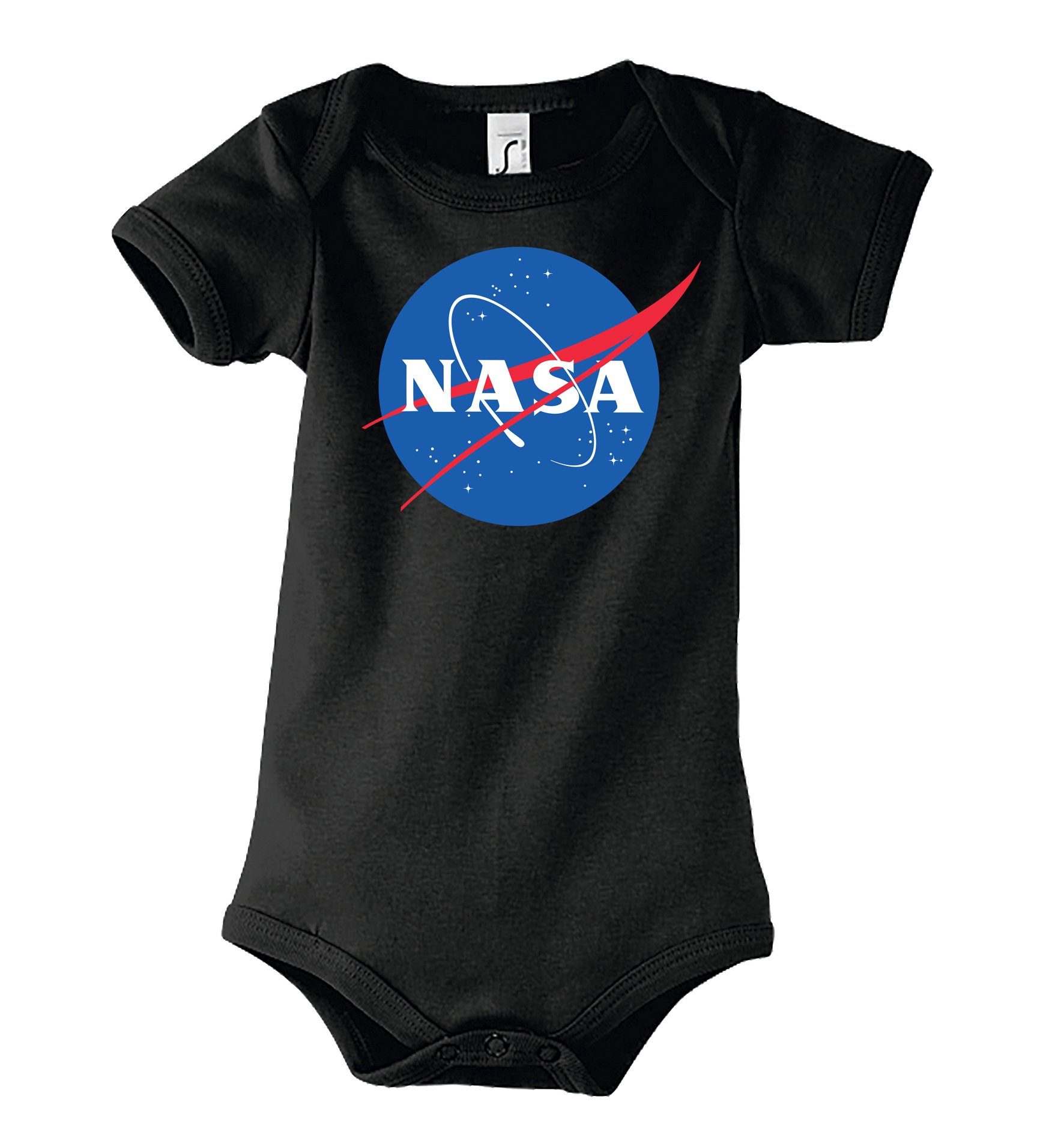 Body mit Youth Schwarz Designz Baby Strampler Kurzarmbody Frontprint niedlichem NASA