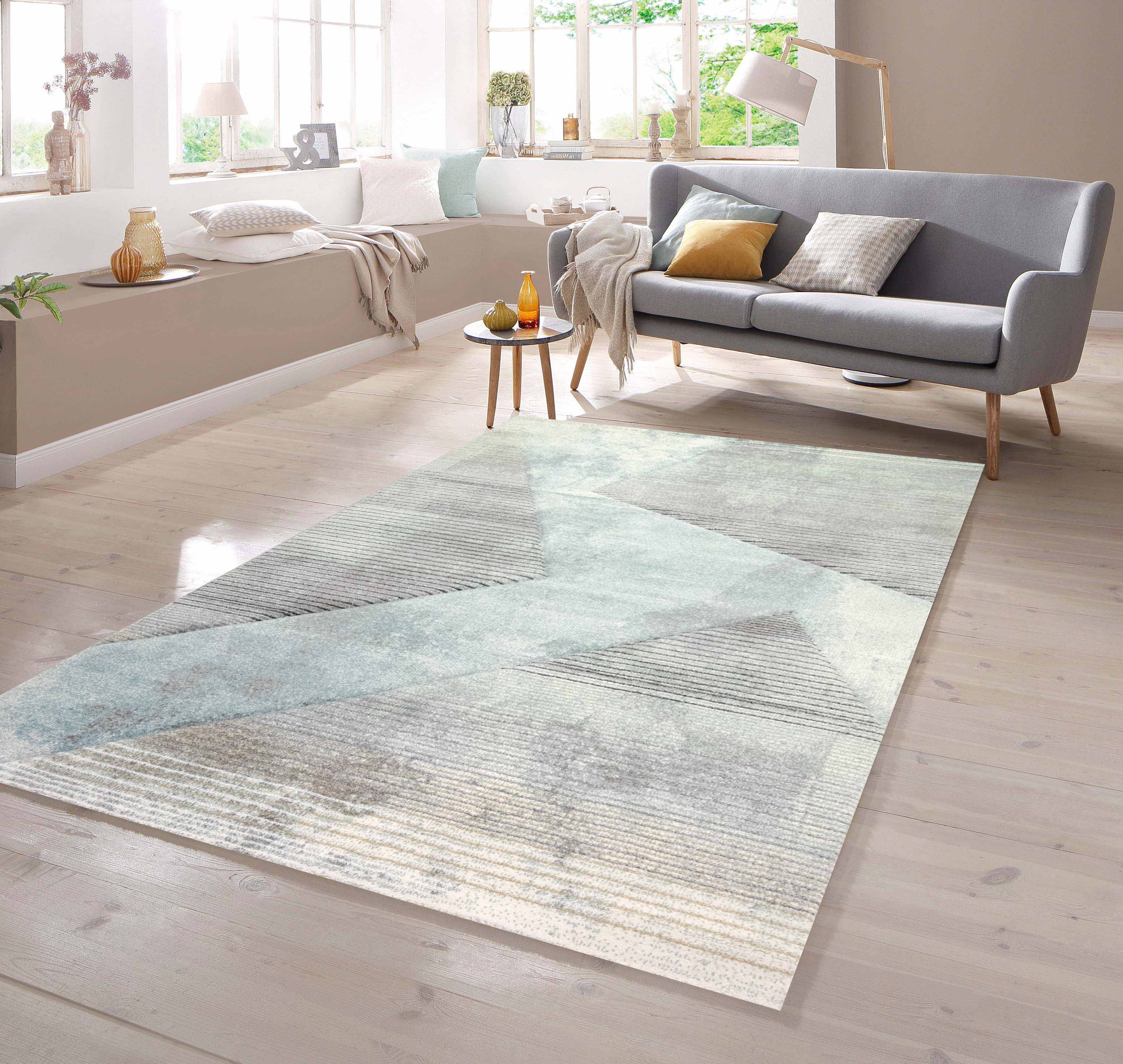 TeppichHome24 Teppich Teppich Muster gestreift grau günstig online kaufen
