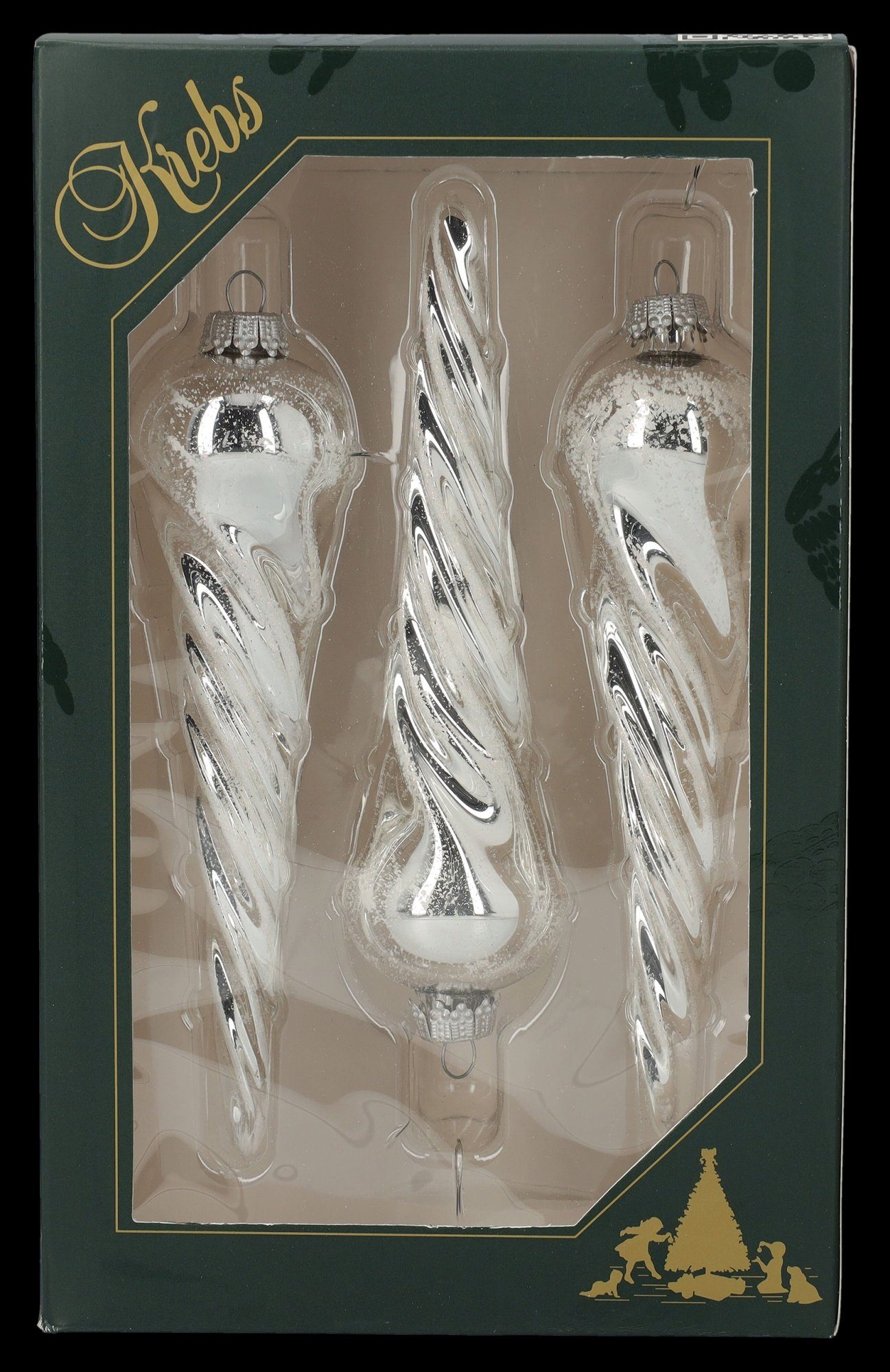 Figuren Shop GmbH Christbaumschmuck Weihnachtskugeln 3er Set - Einhorn-Hörner - Fantasy Weihnachtsdeko (3-tlg)