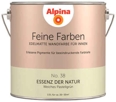 Alpina Wand- und Deckenfarbe Feine Farben No. 38 Essenz der Natur, Weiches Pastellgrün, edelmatt, 2,5 Liter