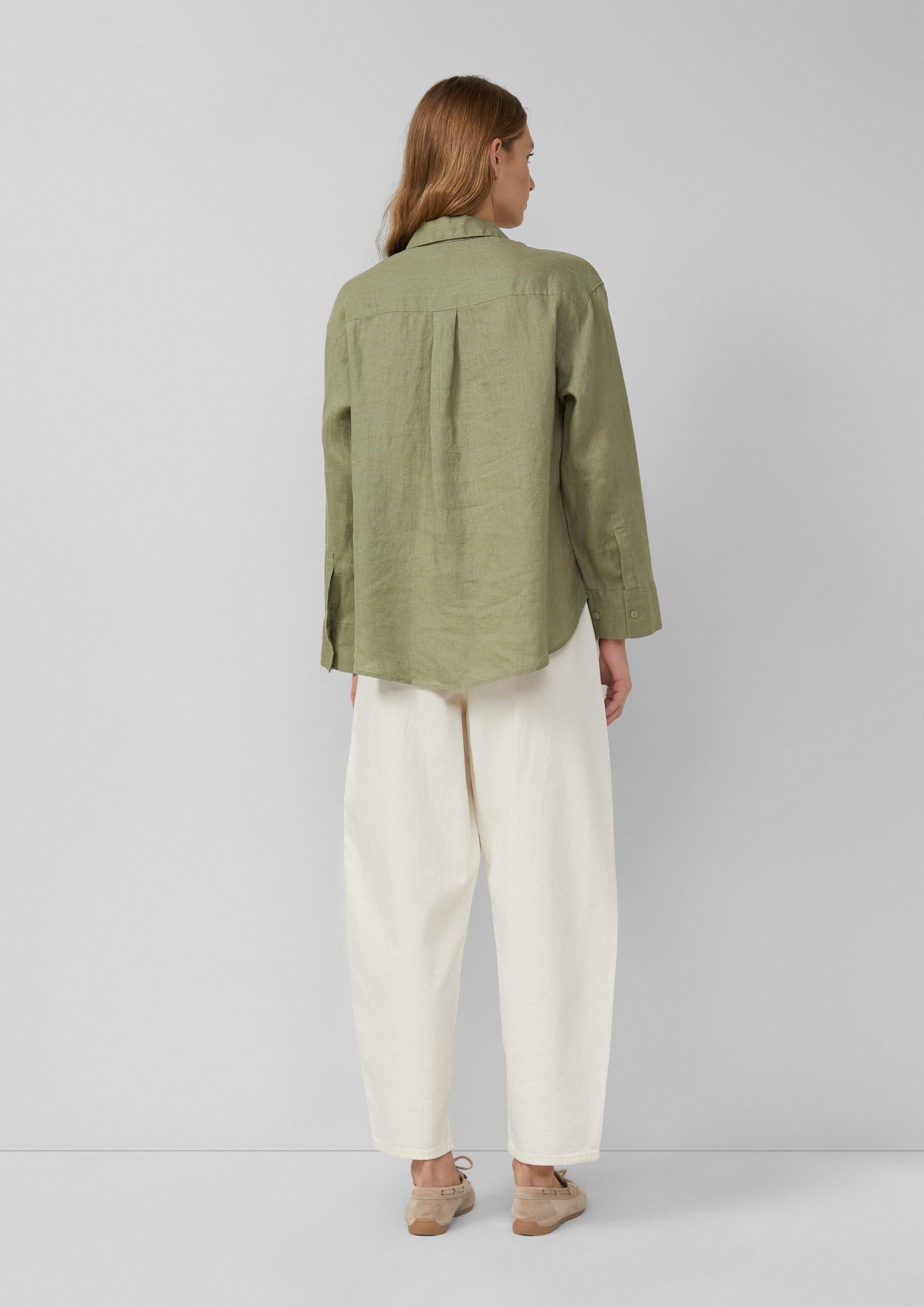 s.Oliver Langarmbluse Bluse Leinenbluse im Relaxed Fit