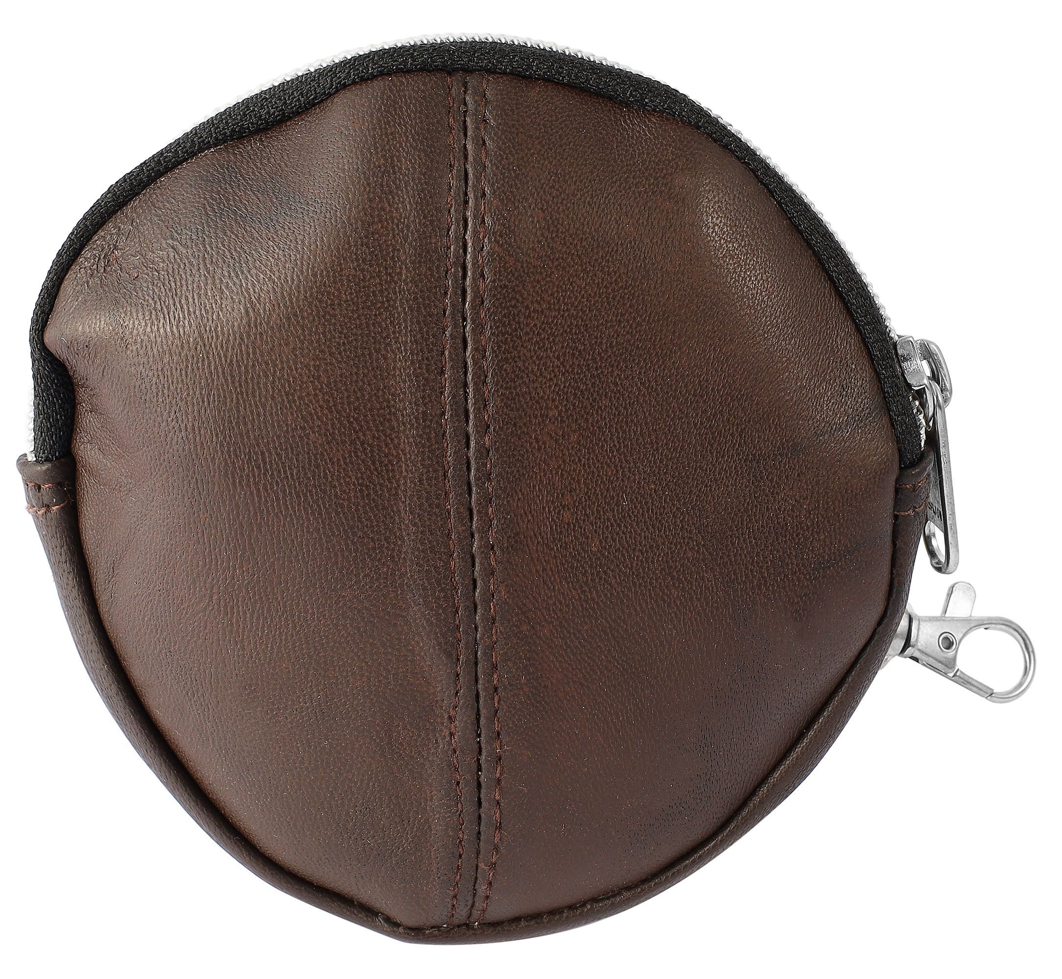 STEINMEISTER Geldbörse 3000503 Echt Leder Mini Geldbörse rund