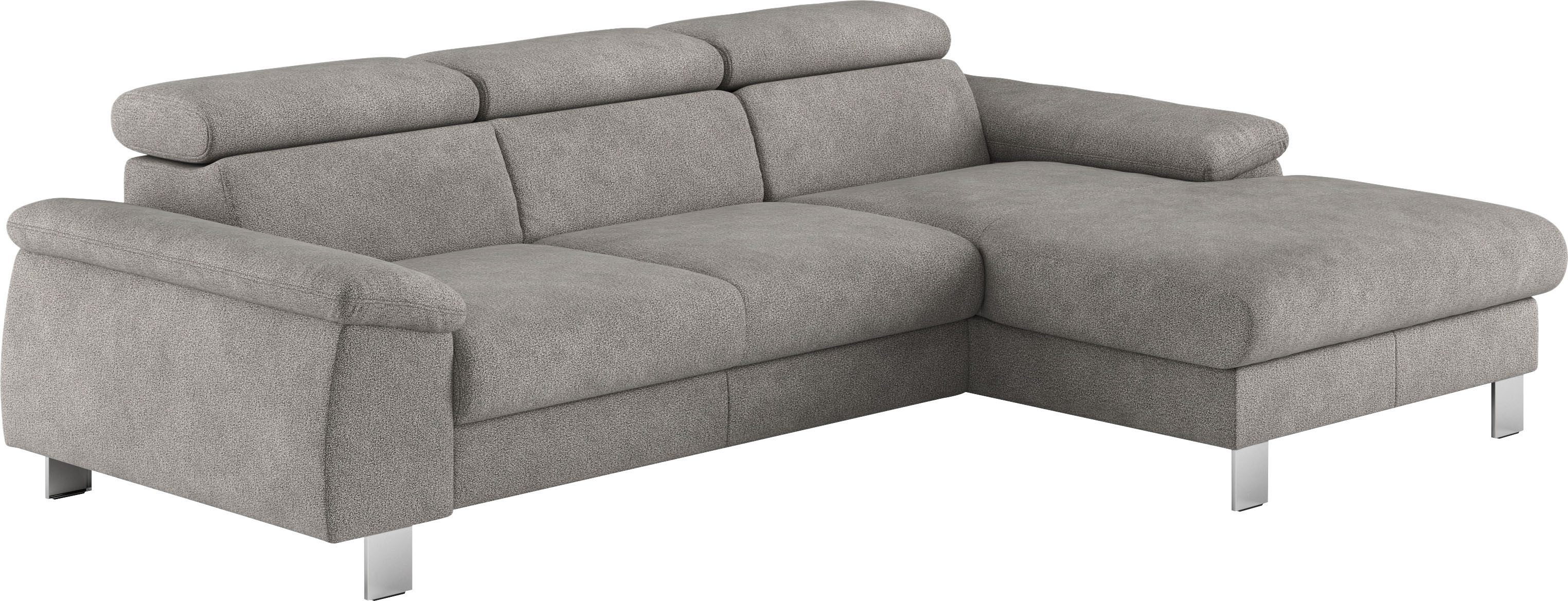 COTTA Ecksofa Komaris L-Form, B: 244 cm, mit Kopfteilverstellung, optional Bettfunktion, Bettkasten & Licht