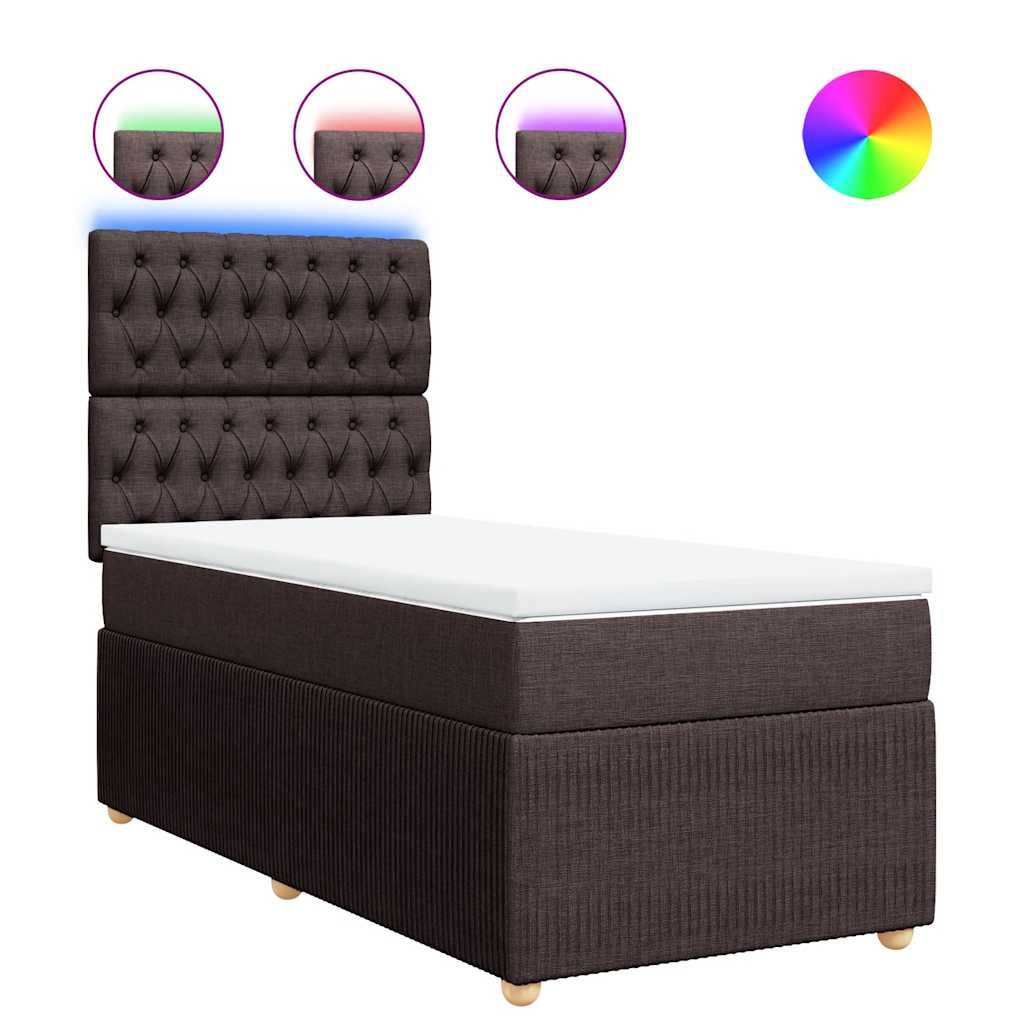 vidaXL Bett Boxspringbett mit Matratze Dunkelbraun günstig online kaufen