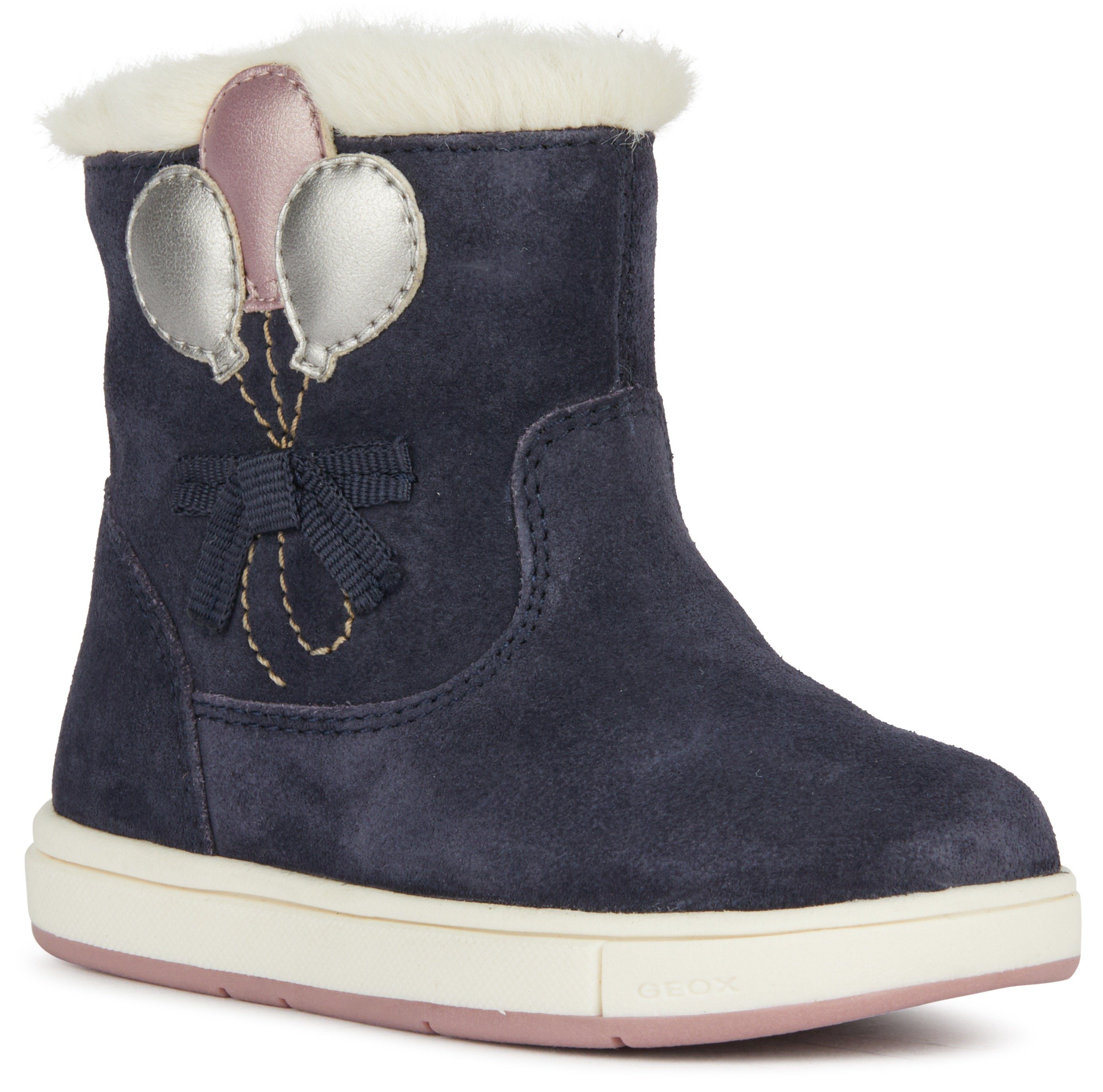 GIRL mit B navy-pink hübscher TROTTOLA Luftballonapplikation Geox Lauflernschuh