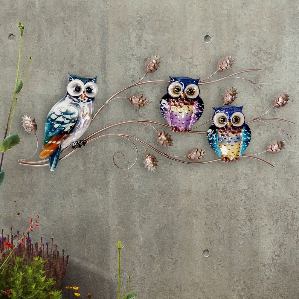 Bild, Wand Behang Eulen Design Garten Zweig Terrassen Außen