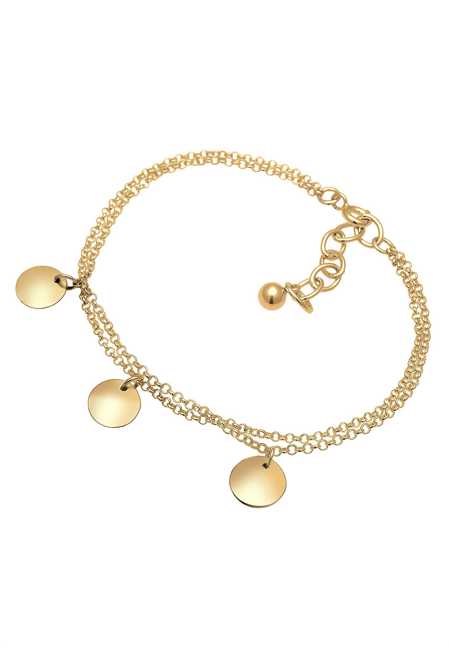 Elli Armband 2-reihig mit Plättchen 925 Silber (kein Set, 1-tlg), Geo