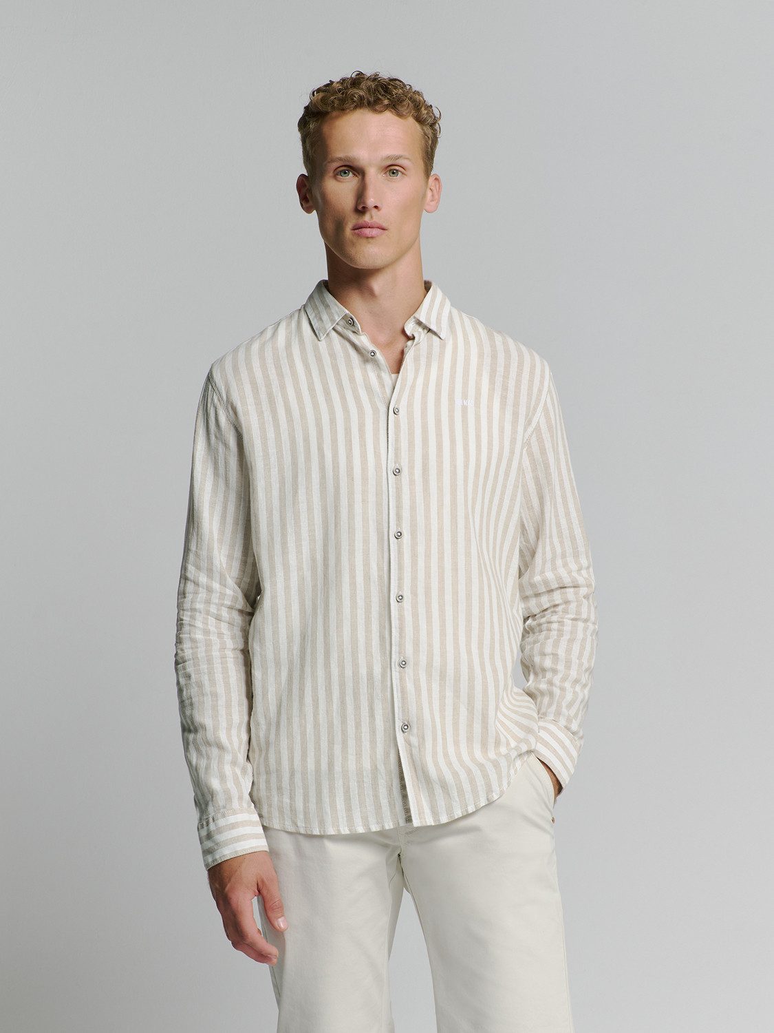 NO EXCESS Langarmhemd No Excess Leinenhemd günstig online kaufen