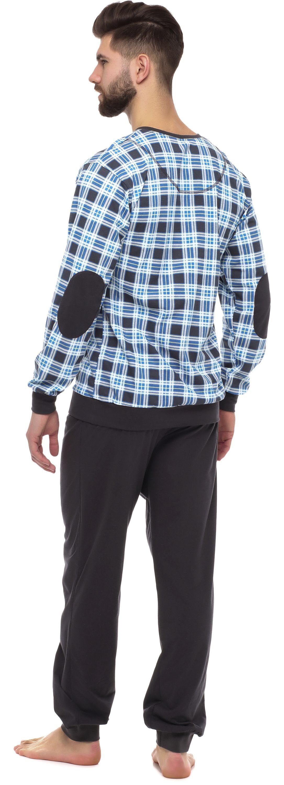 Timone Schlafanzug Herren Schlafanzug Lang mit Bündchen Baumwolle Nightwear günstig online kaufen