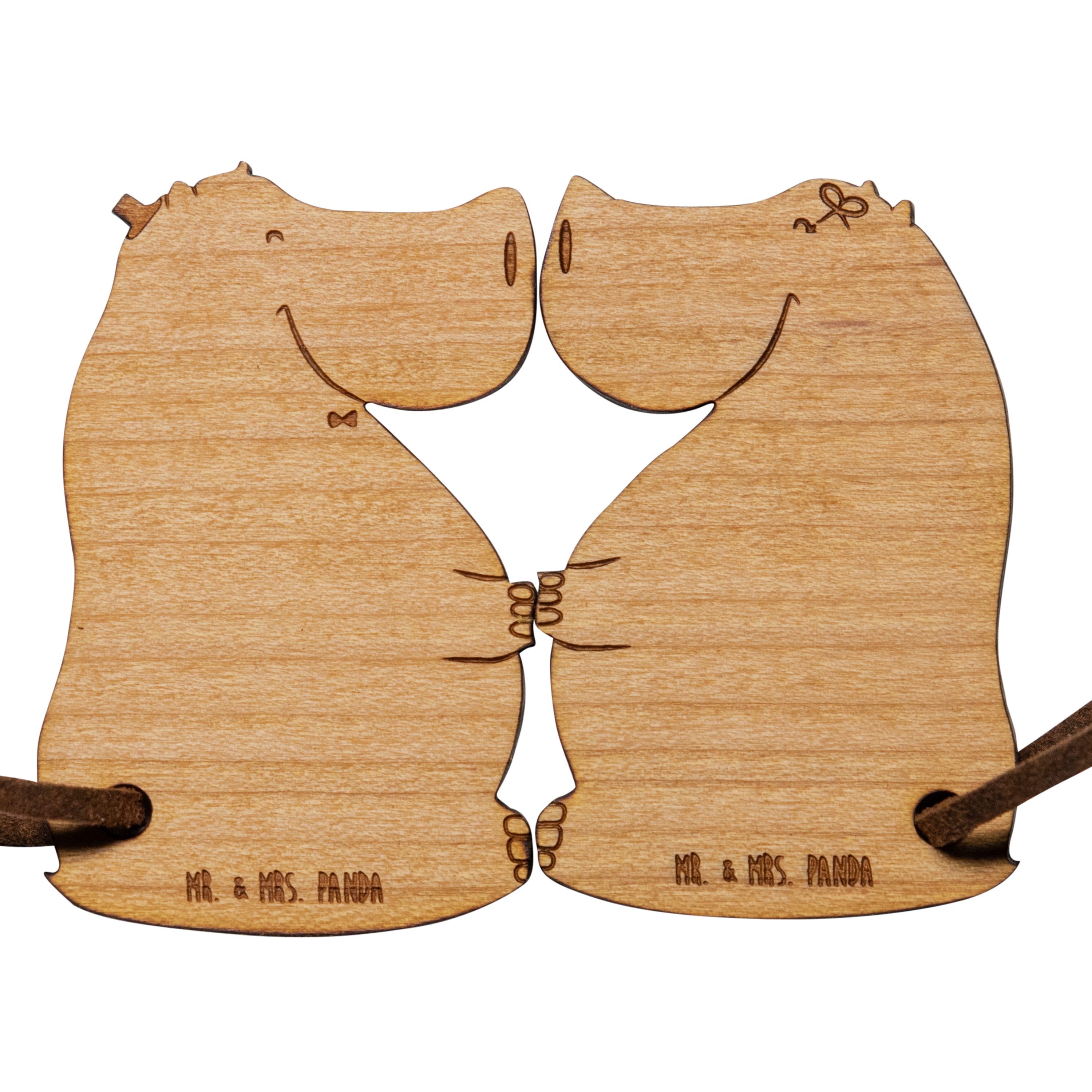 Mr. & Mrs. Verlobung, (1-tlg) Geschenk, Symbol Schlüsselanhänger Panda Zweisamkeit Lieb Nilpferd - für Freundin