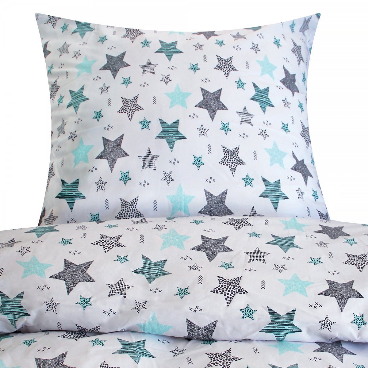 Heubergshop Bettwäsche, Renforcé, 2 teilig, 135x200cm + 80x80cm - Sterne Kr günstig online kaufen