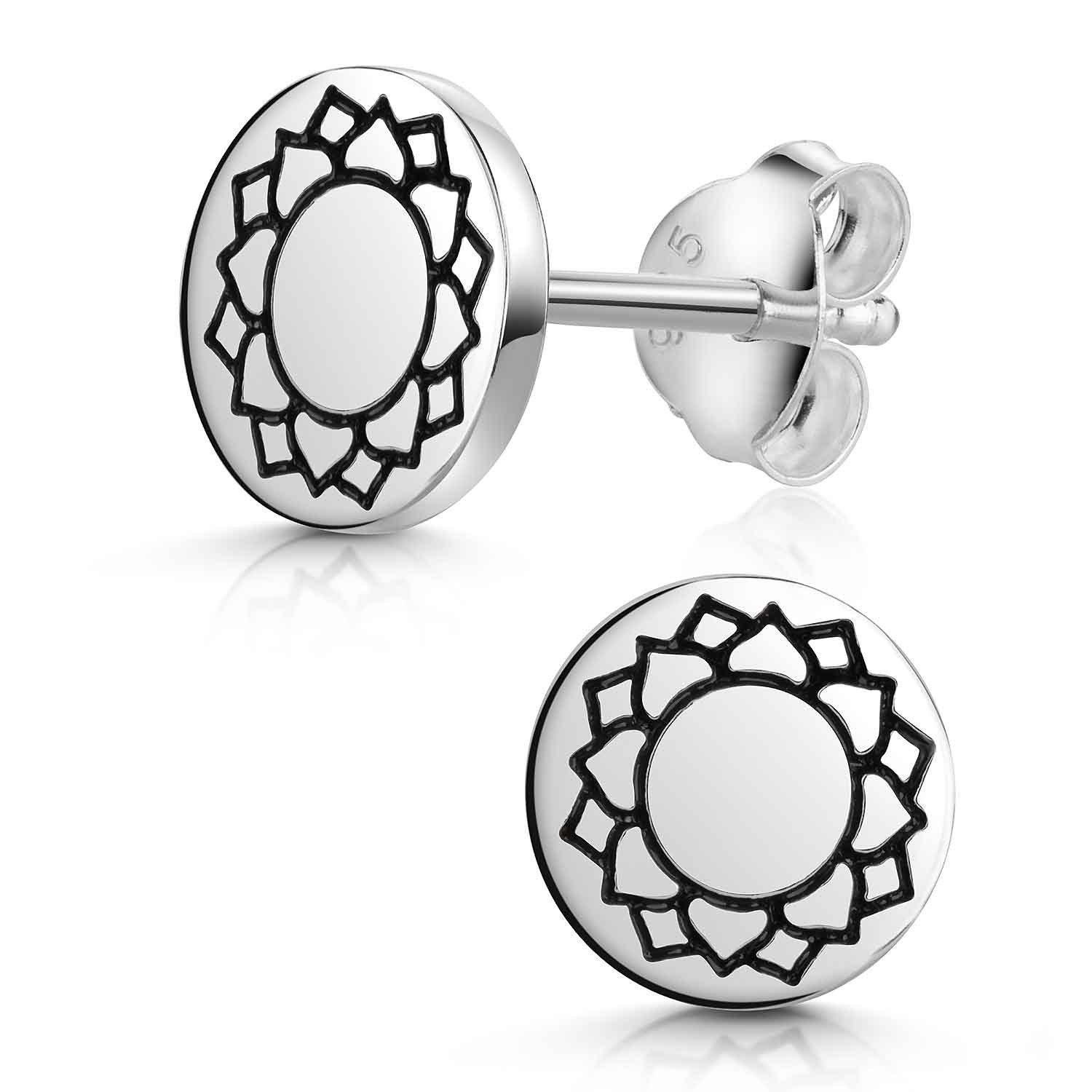 Materia Paar Ohrstecker Damen Chakra Ohrringe Hals Chakra Blume Emaille SO- günstig online kaufen