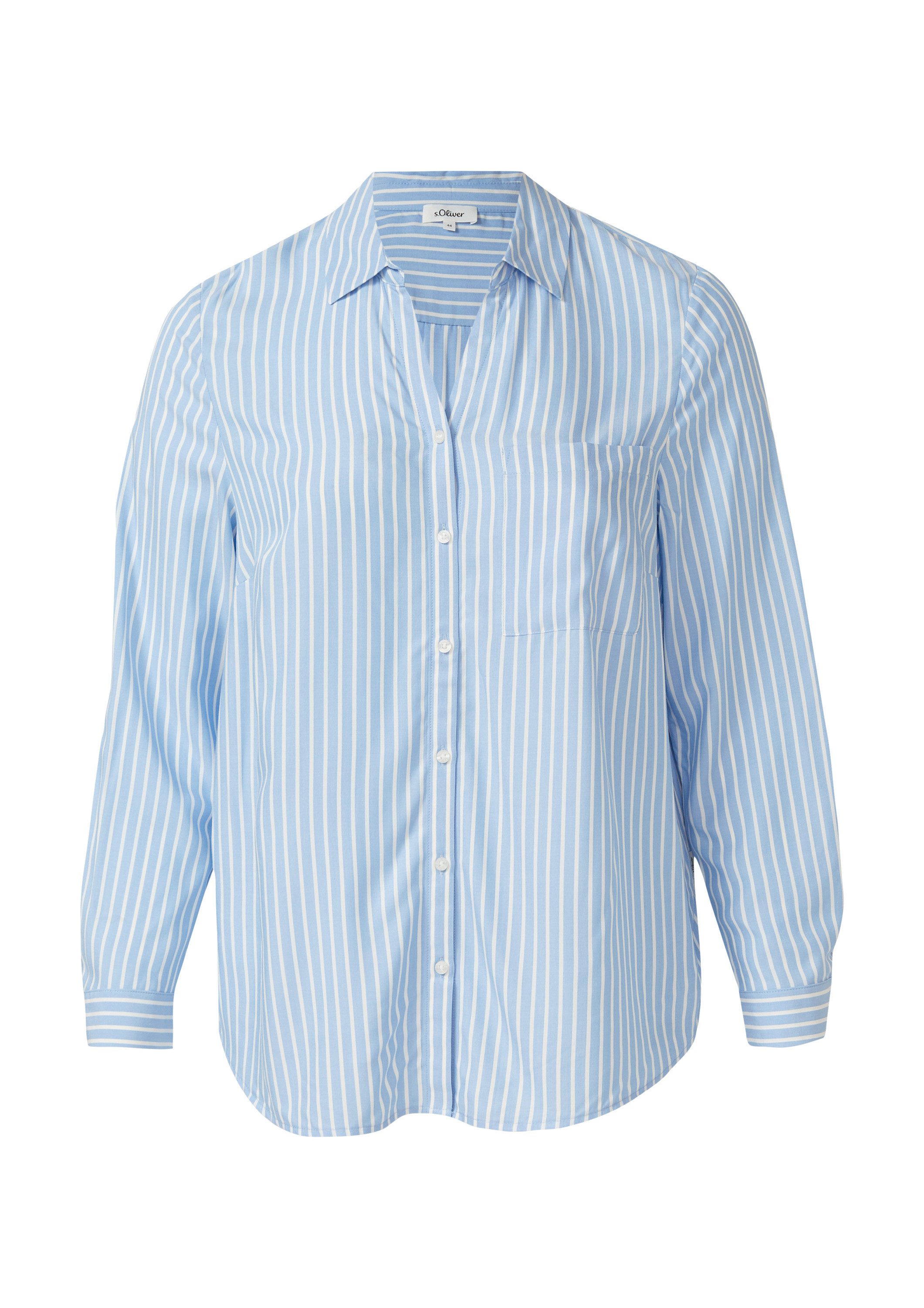 s.Oliver Langarmbluse Bluse Fließende Viskose-Bluse mit Turn-up