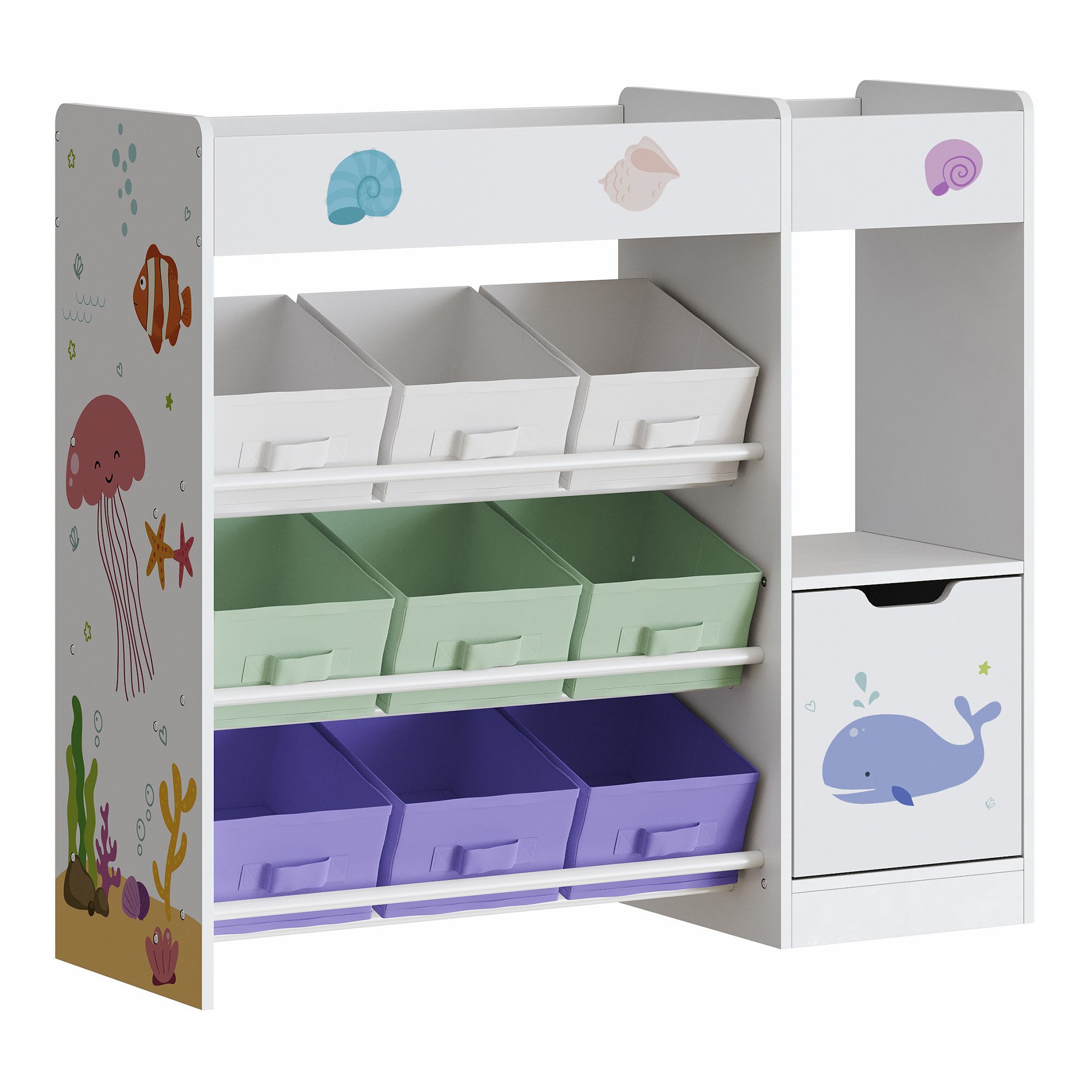 en.casa Kinderregal, »Søndreland« mit 9 Faltboxen günstig online kaufen
