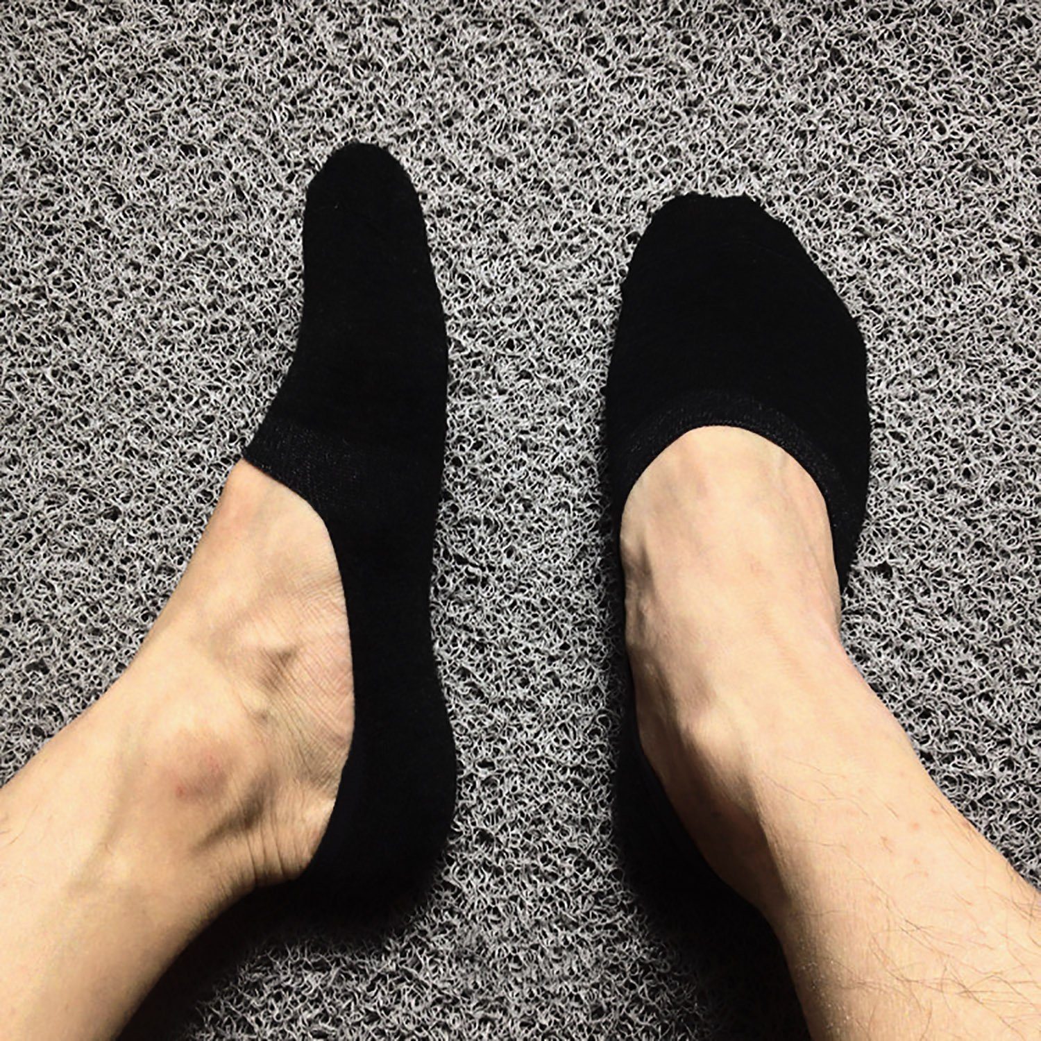Reslad schwarz Unsichtbare Reslad Herren Sneaker Damen unsichtbare (6-Paar) Socken & rutschfeste (6xPaar) Füßlinge mit Füßlinge Silikonp Unisex