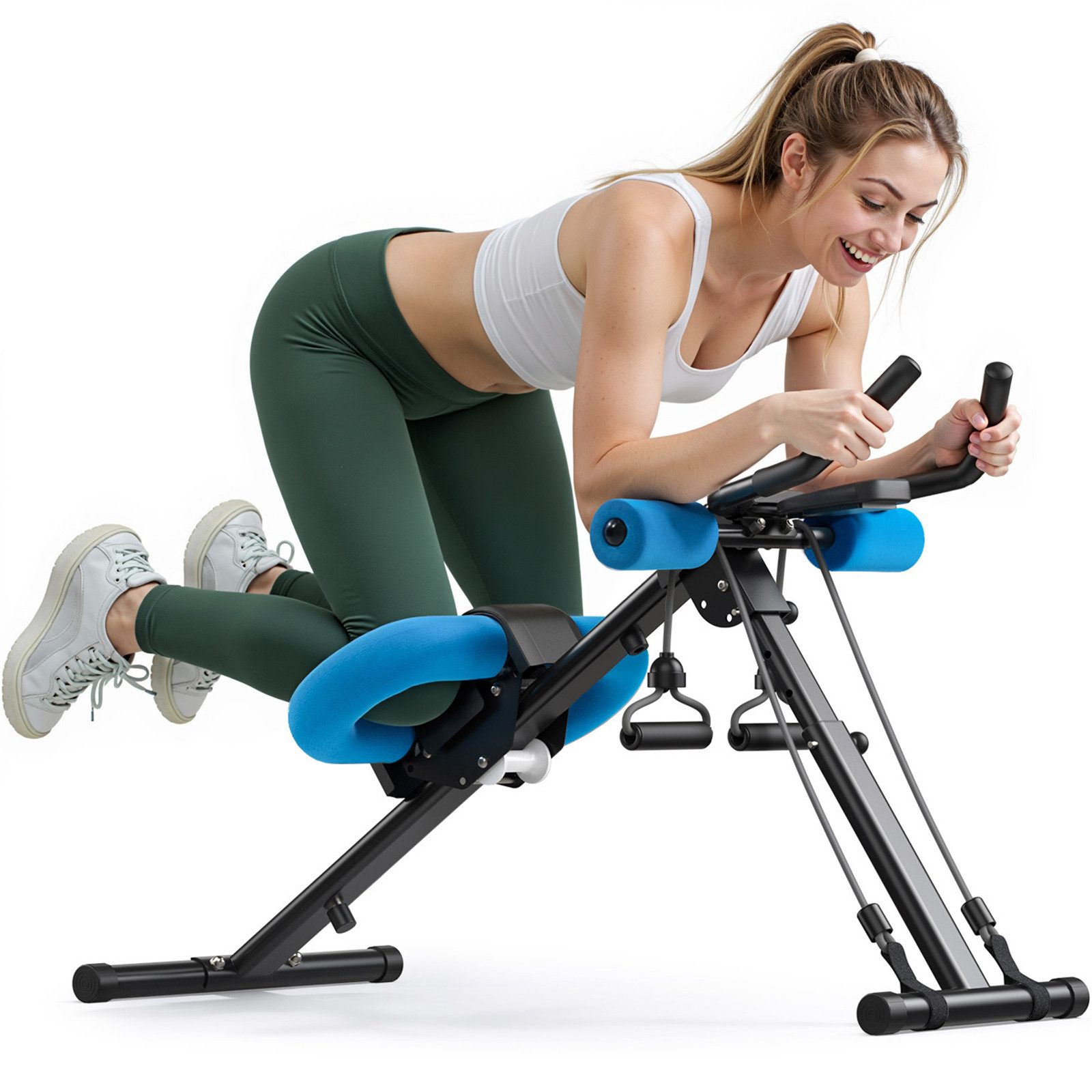 MERACH Bauchtrainer Multifunktionale Bauchtrainer für Zuhause, Bauchmuskeltrainer (LCD-Display, einstellbare Schwierigkeitsstufen, Glattes Gleiten, 5 Höheneinstellungen, 2 Neigungs Swinkel, ergonomisch, hoher Komfort), Ganzkörpertraining, klappbare Traine