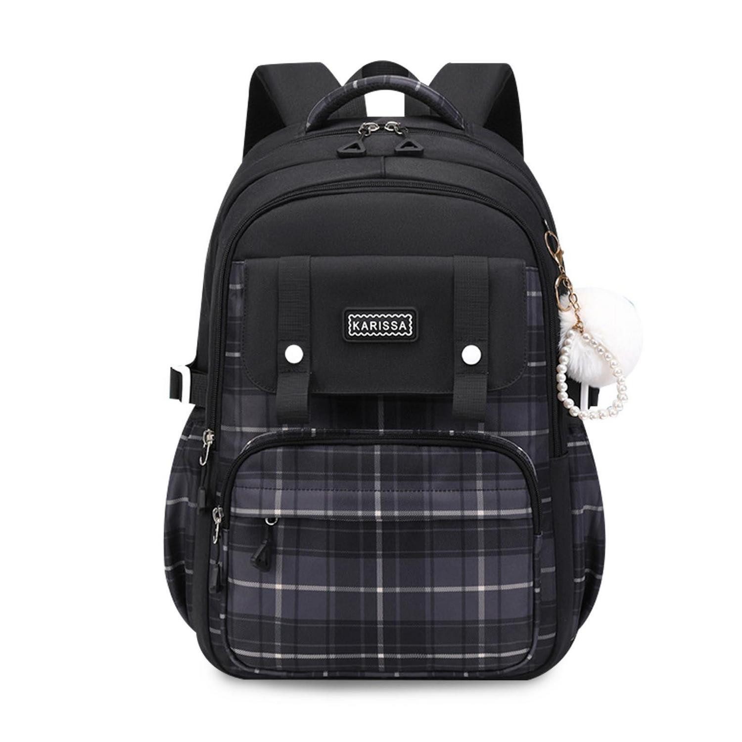 LuxusKollektion Schulrucksack Schulrucksack Color-Blocking Daypack Schwarz