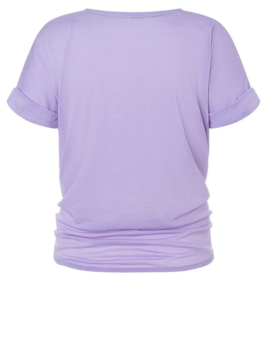 Lavender Knoten-Detail TEE SUPER.NATURAL Saum, Merino KNOT T-Shirt mit Merino-Materialmix JP feinster am T-Shirt W