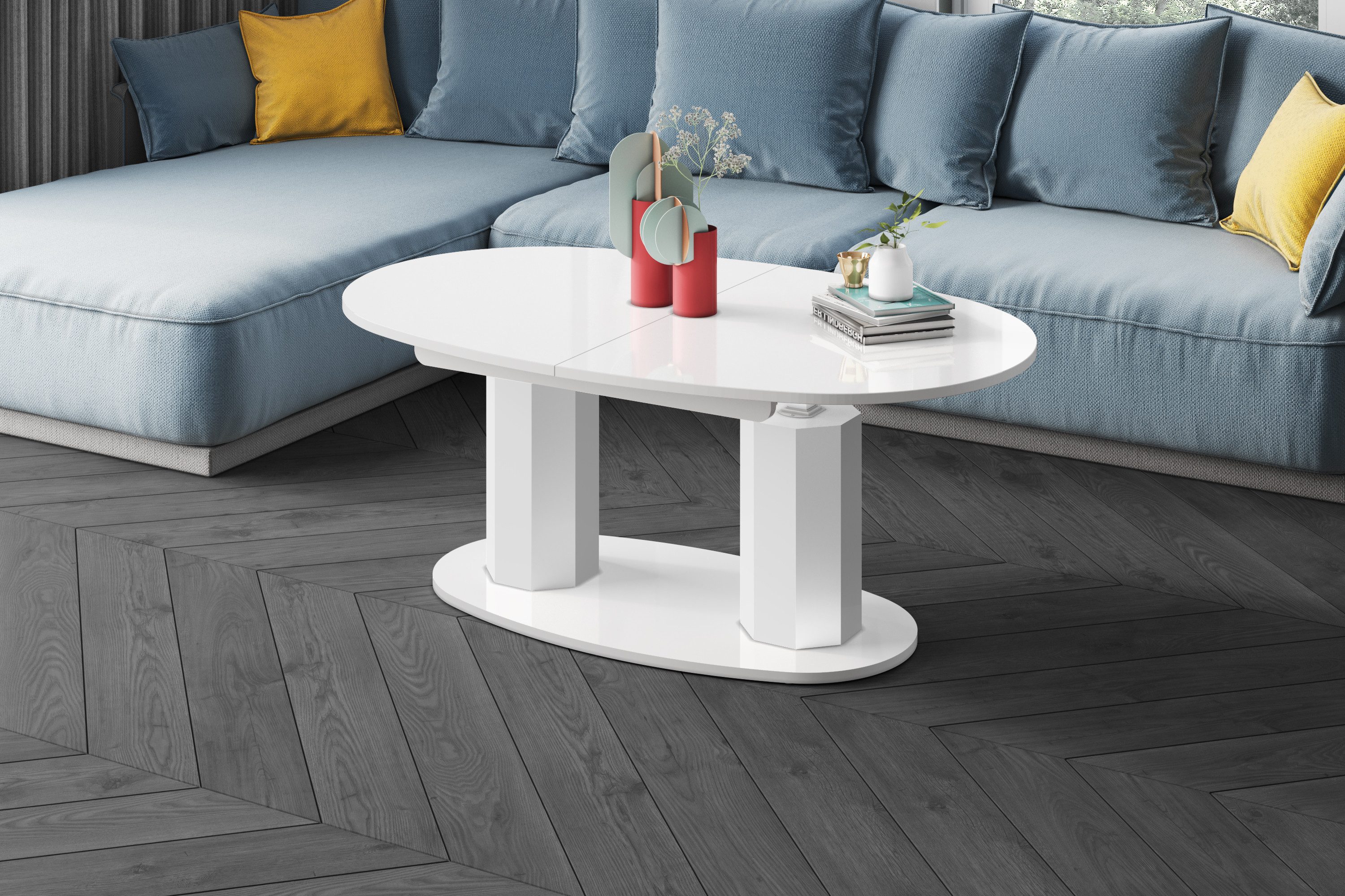 designimpex Couchtisch Design HBL-111 stufenlos höhenverstellbar günstig online kaufen