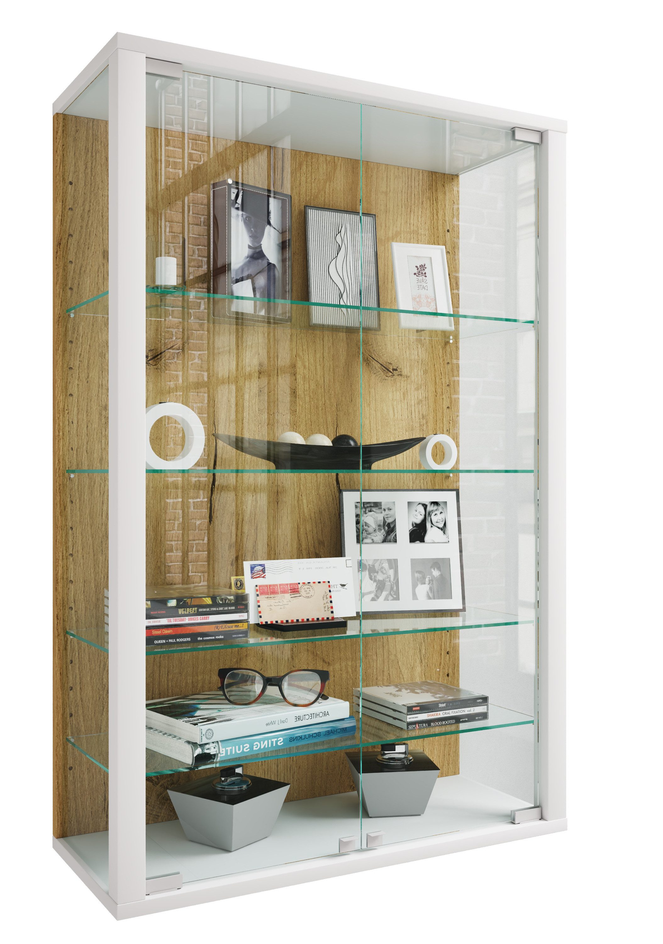 VCM Hängevitrine Wandvitrine Hängevitrine Glasvitrine Glas Udina L