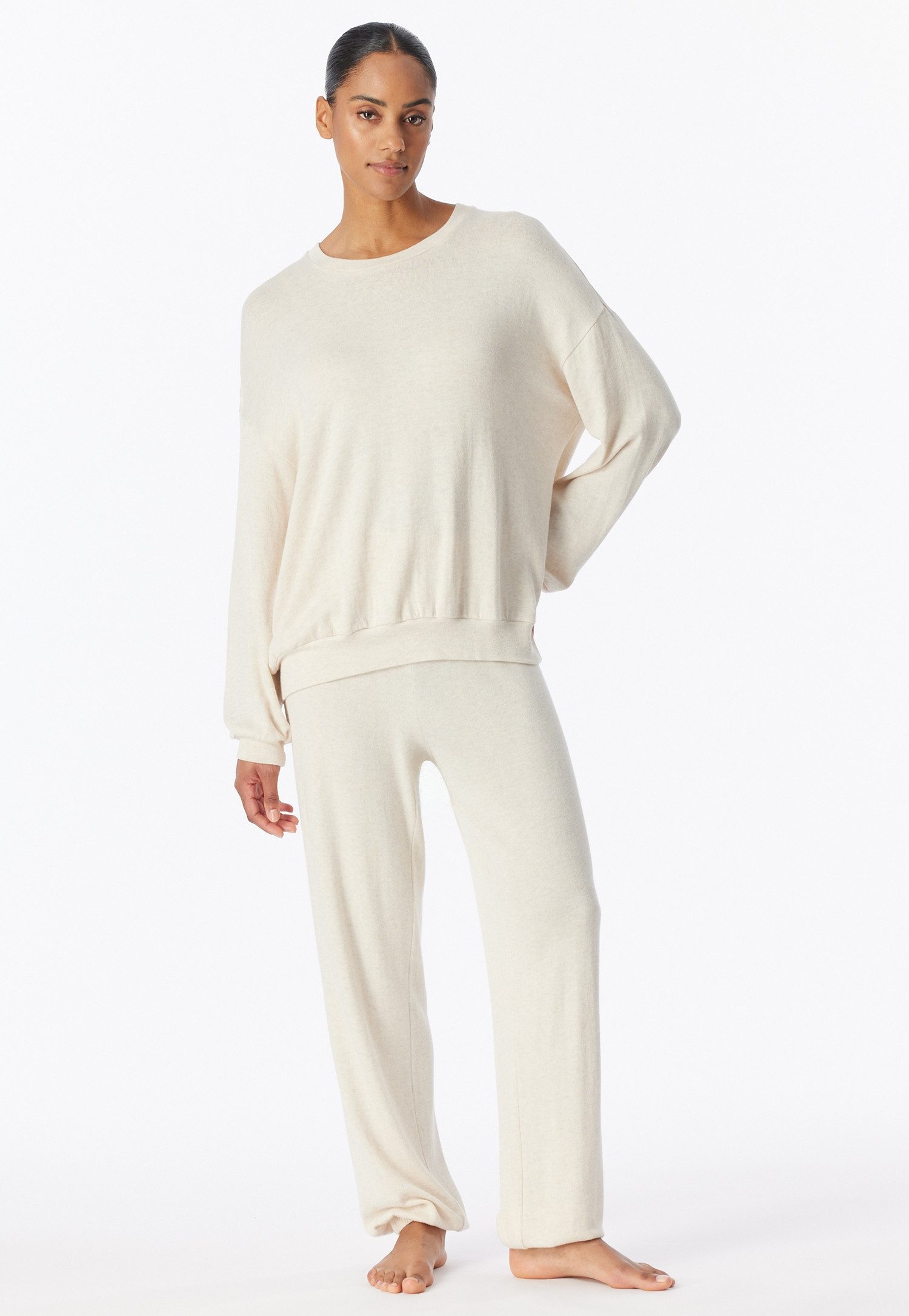 Schiesser Pyjama Casual Feel mit überschnittenen Schultern, seitliche Taschen
