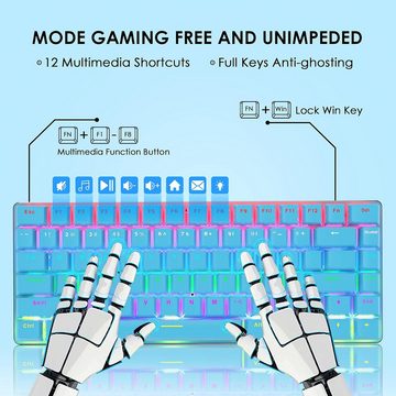 CROSS ZEBRA Regenbogen Hintergrundbeleuchtung Gaming-Tastatur (Anti-Ghosting-Technologie,Hochwertige Materialien maximale Präzision)