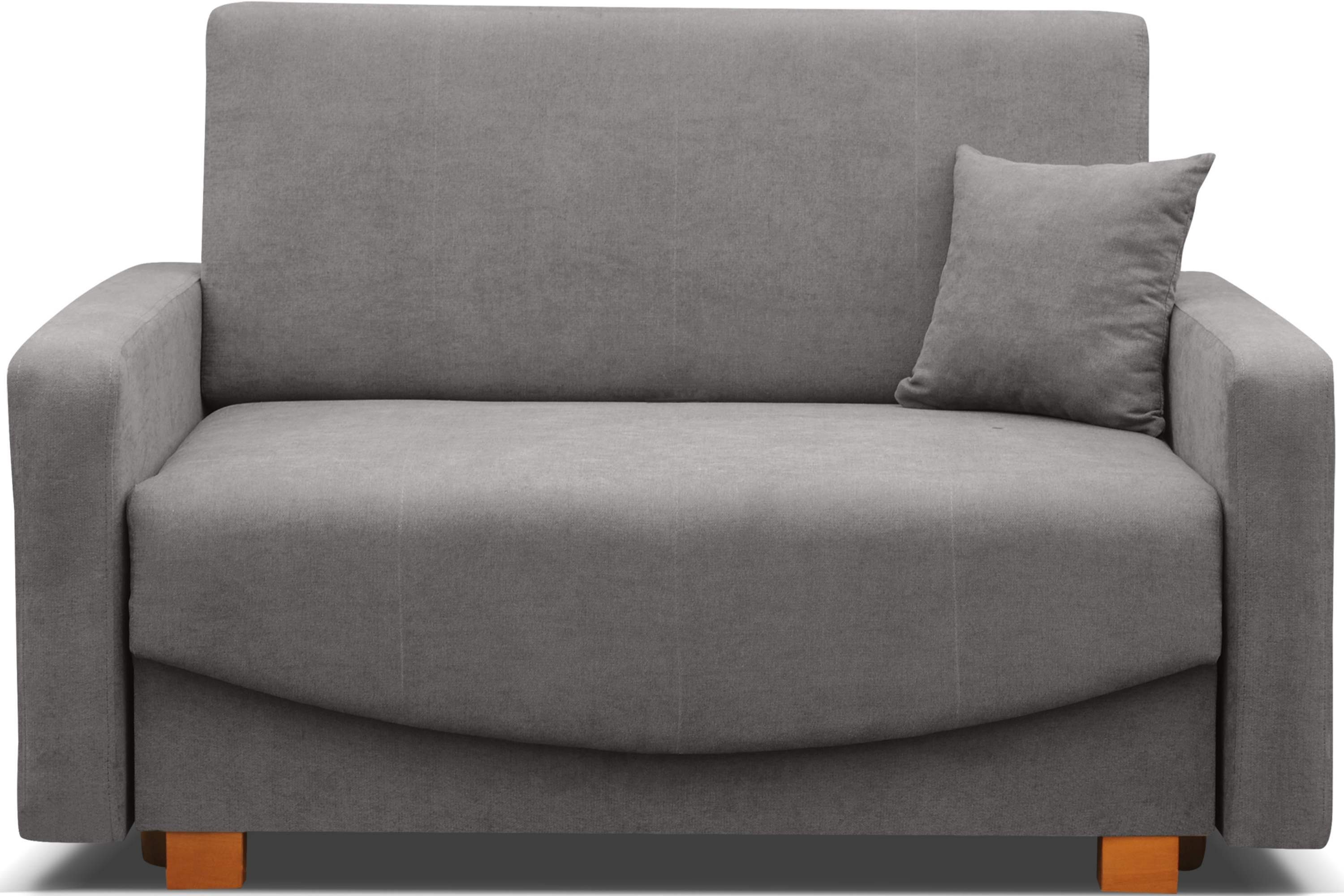 Seitentasche, INCA Sofa | grau Massivholzbeine mit 2 Schlaffunktion, Kindersofa Bettkasten, grau Gästesofa, Konsimo