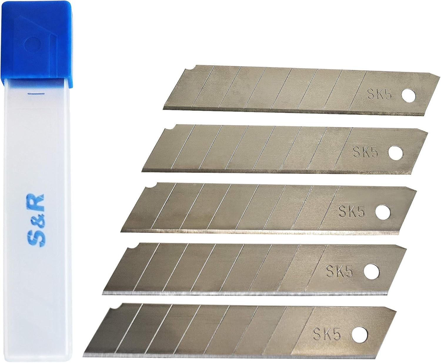 S&R Universalschaber Ersatzklingen 5 St. 100mm SK5 für Tapetenschaber 432.100.002 für S&R Universal-Schaber Teleskop 420 mm-630 mm mit DREHKOPF