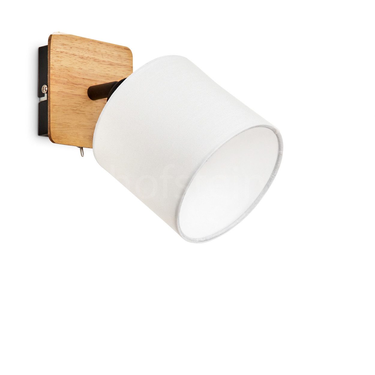 Wandleuchte »Costa« verstellbare Wandlampe, Holz/Metall/Stoff, Natur/Schwarz/Weiß