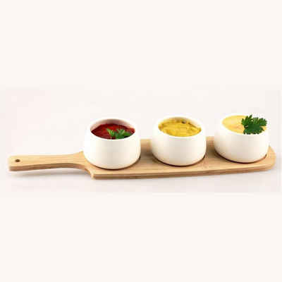 T24 Schale Dip Schalen - Mini-Schalen Set Rund Vorspeisen Glas, ideal für Snacks, Keramik, (4-tlg)