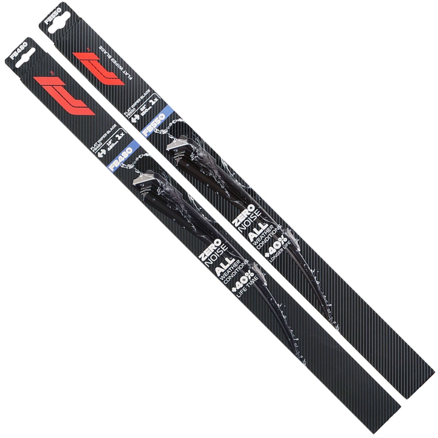 Formula 1 Scheibenwischblätter Set F1 Wischerblatt 550mm + 480mm Scheibenwischer, vorne, (Packung, 2-St), Set Flachbalkenwischer Spoiler Multi Adapter-System Fahrer Beifahrer