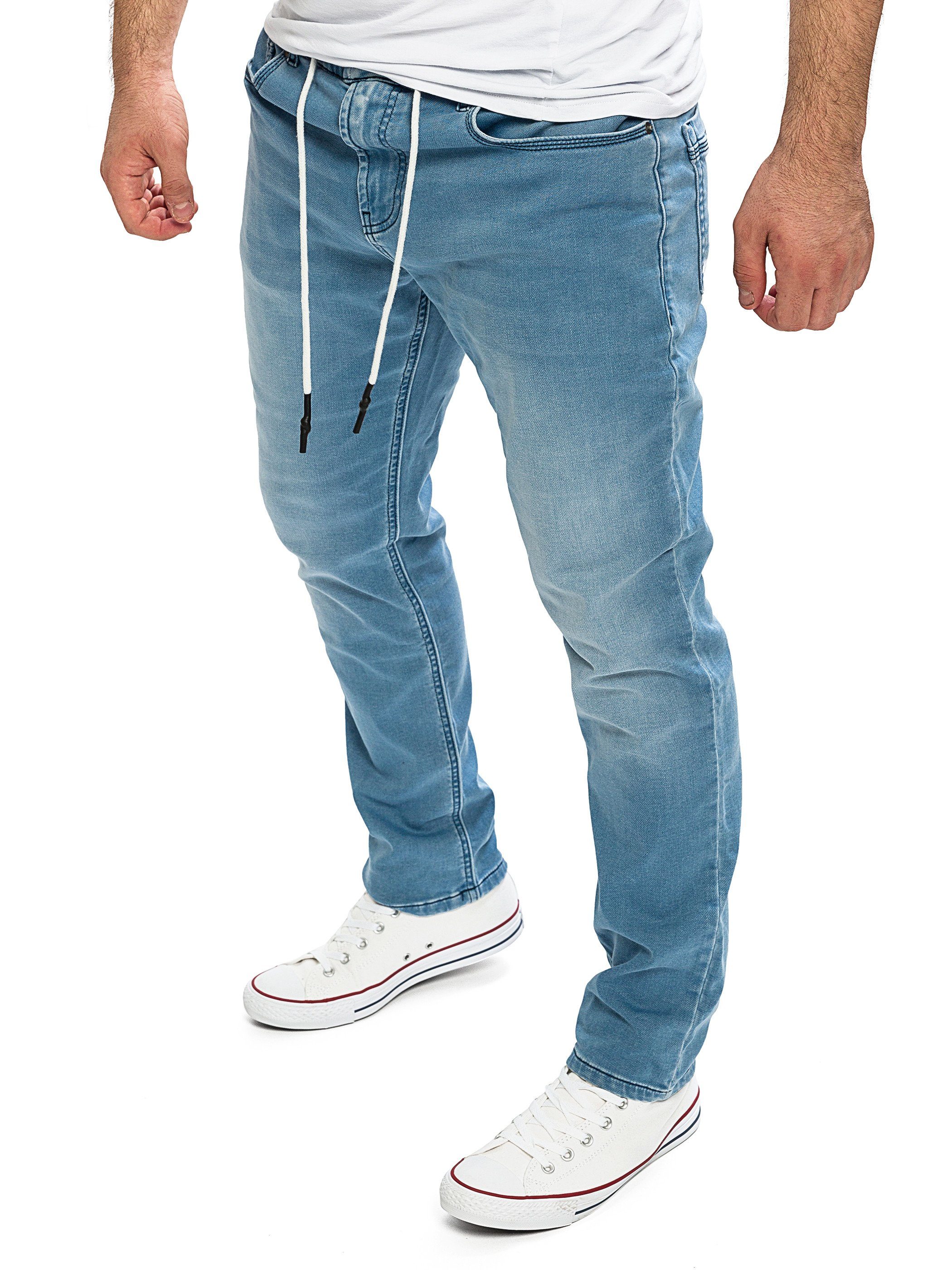 Yazubi Slim-fit-Jeans Herren Sweathose in Jeansoptik Erik Schmale Jeans, mit Stretch-Anteil – Bild 3 von 5