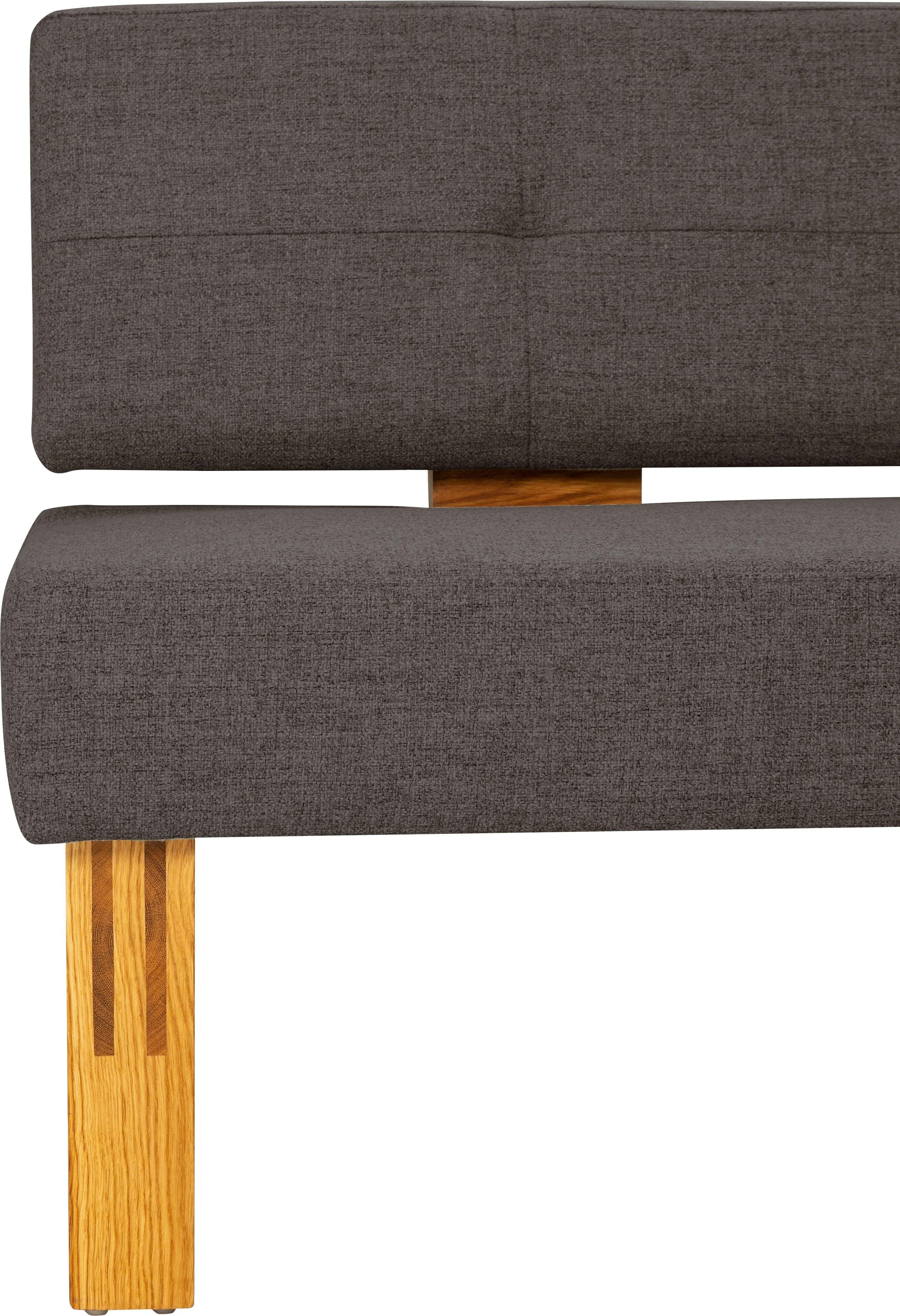 OTTO home Eckbank Ponza Polsterbank, Esszimmerbank, mit Massivholzgestell, Küchenbank in tollen Farben, Breite 201x161 cm