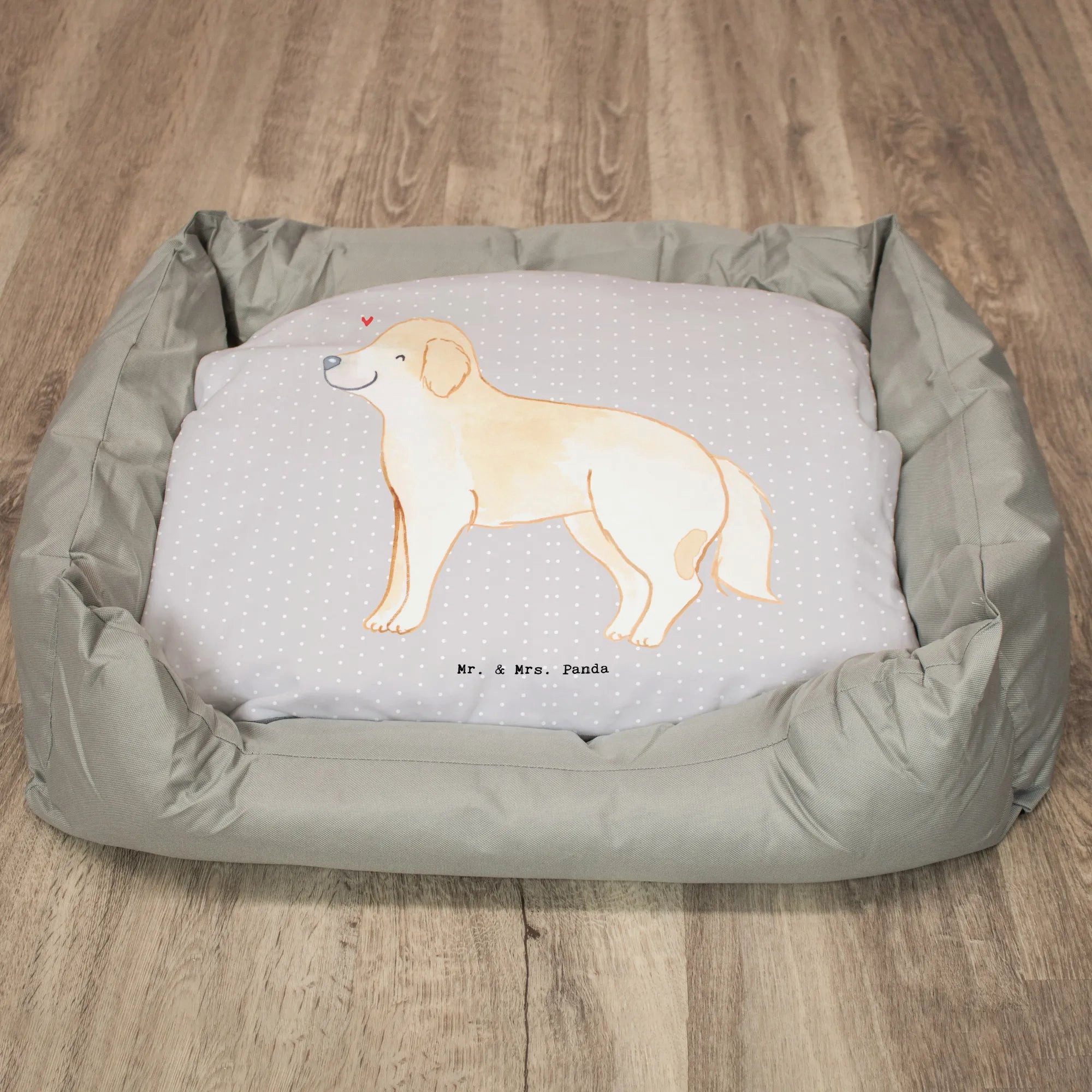 Thumbnail - Mr. & Mrs. Panda Tierbett Golden Retriever Lebensretter - Grau Pastell - Geschenk, Liegeplatz, Ultrabequem
