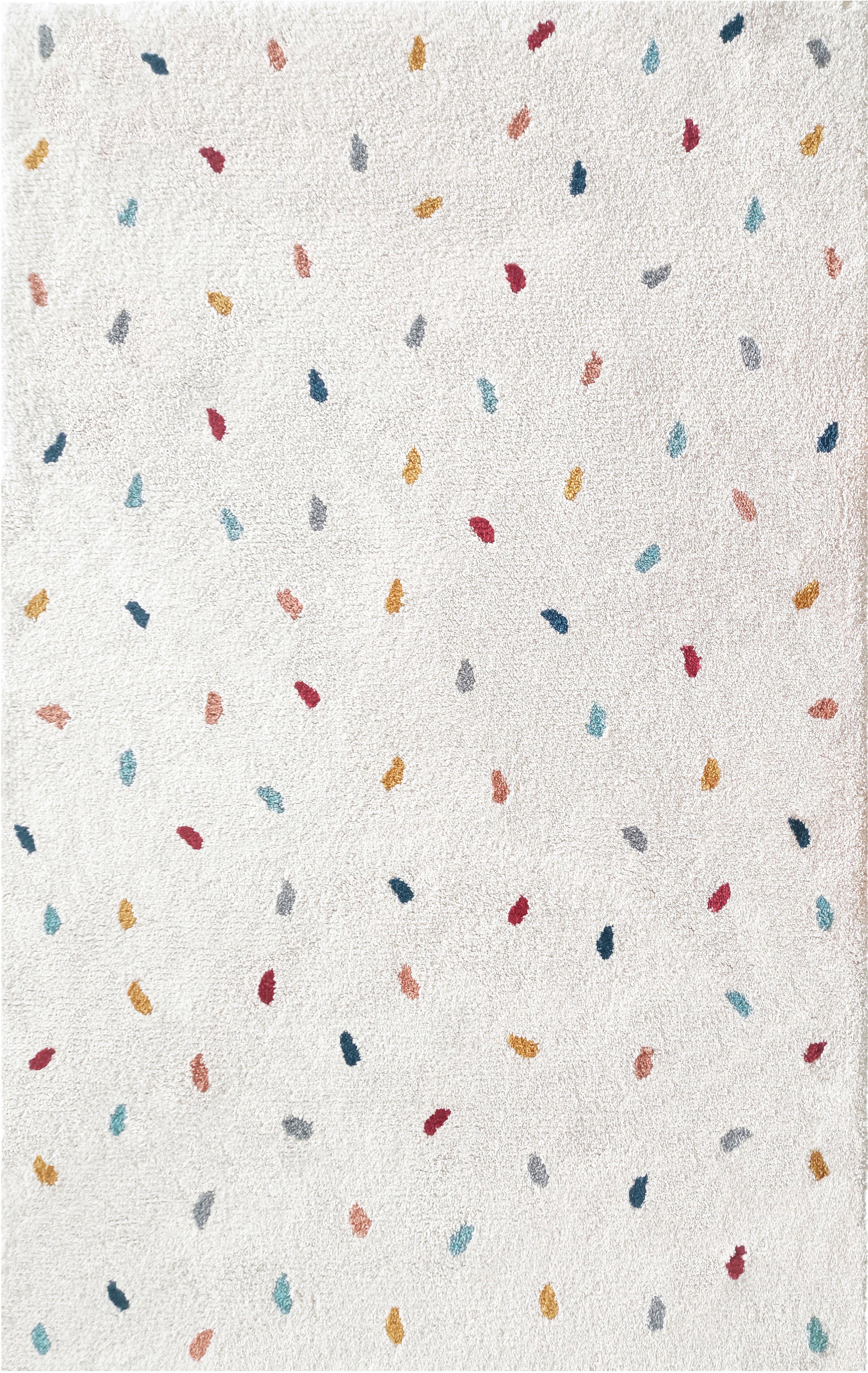 my home Kinderteppich Odan, Hochflor-Teppich, rechteckig, Höhe: 20 mm, bunte Punkte Teppiche, weich, Wohnzimmer, Kinderzimmer