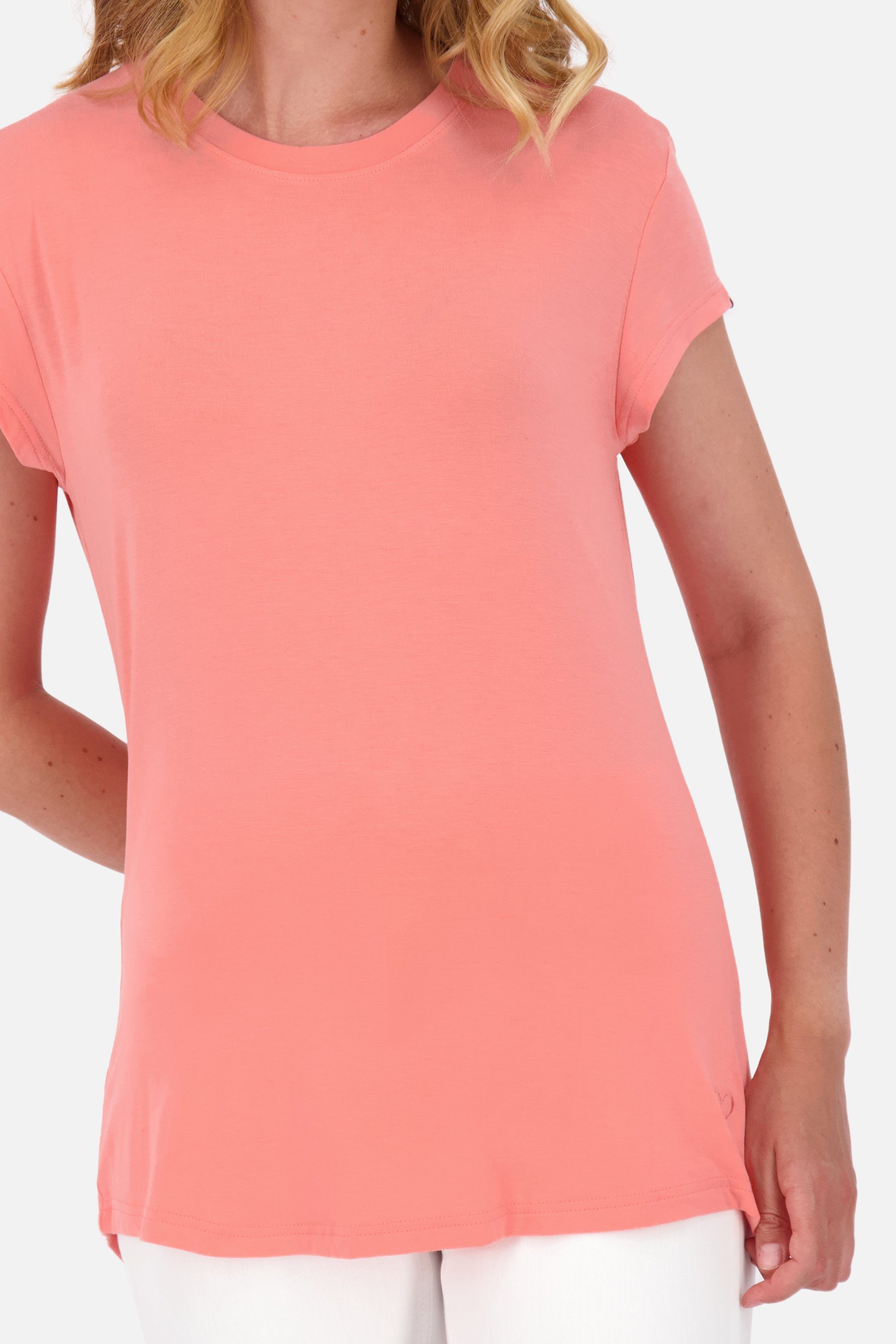 Alife & Kickin Shirt Kurzarmshirt, A MimmyAK peach Rundhalsshirt Shirt Damen