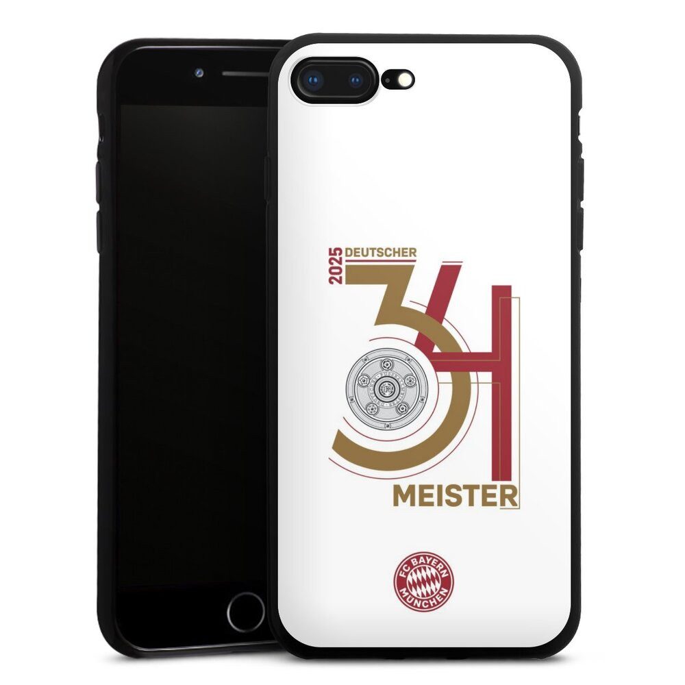 DeinDesign Handyhülle FC Bayern München Meister Offizielles Lizenzprodukt, Apple iPhone 8 Plus Silikon Hülle Bumper Case Handy Schutzhülle