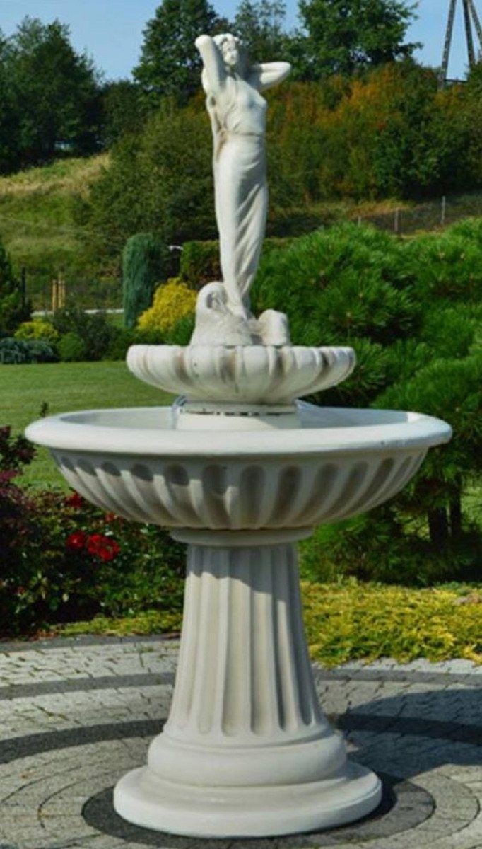 Casa Padrino Gartenbrunnen Jugendstil Springbrunnen - Garten Accessoires Prunkvoller Jugendstil x - Gartenbrunnen cm 172 Grau Barock Deko Brunnen 92 & Dame Gartendeko - Ø H