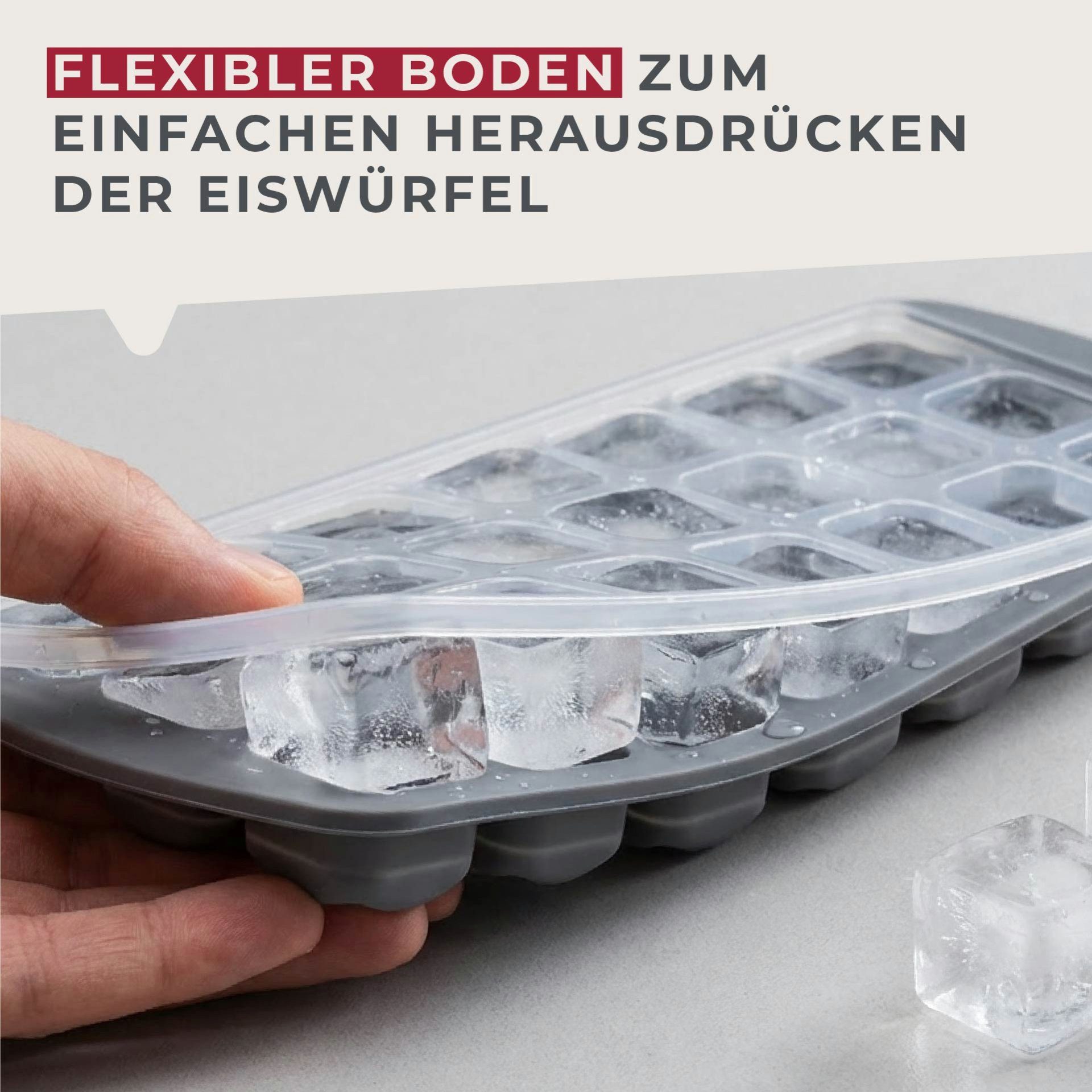 FACKELMANN Eiswürfelform Eiswürfelform, Ice Cube Tray, Gefriermulde, Eiskubikformer