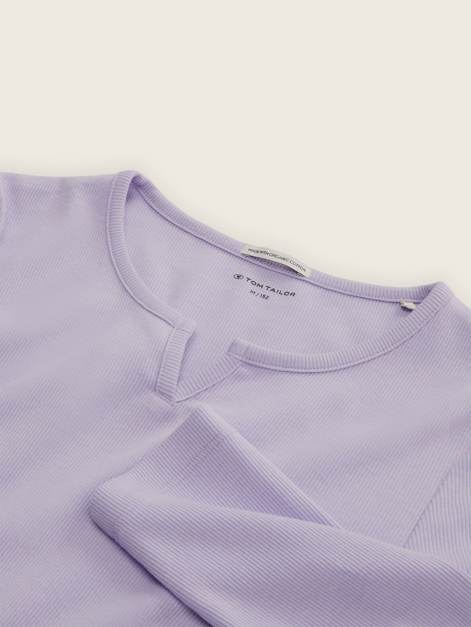 TOM light purple Langarmshirt mit Rippstruktur orchid T-Shirt TAILOR