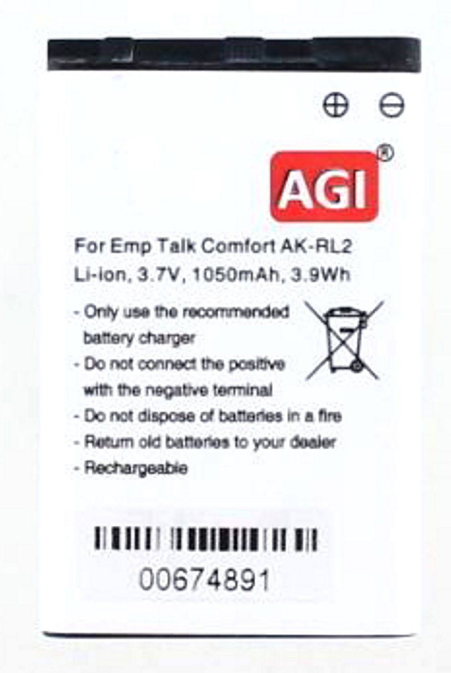 kompatibel Akku Plus AGI Akku mit Akku Emporia VF4 Essence