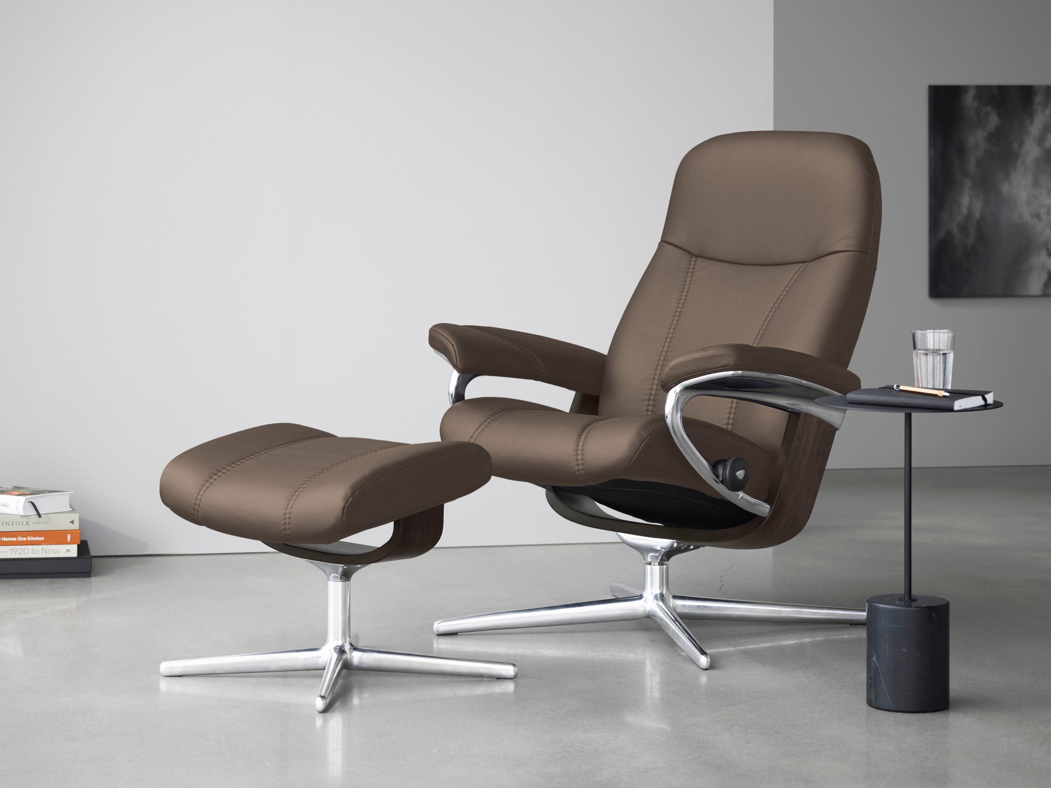 Stressless® Relaxsessel Consul, mit Cross Base, Größe S, M & L, Holzakzent Wenge